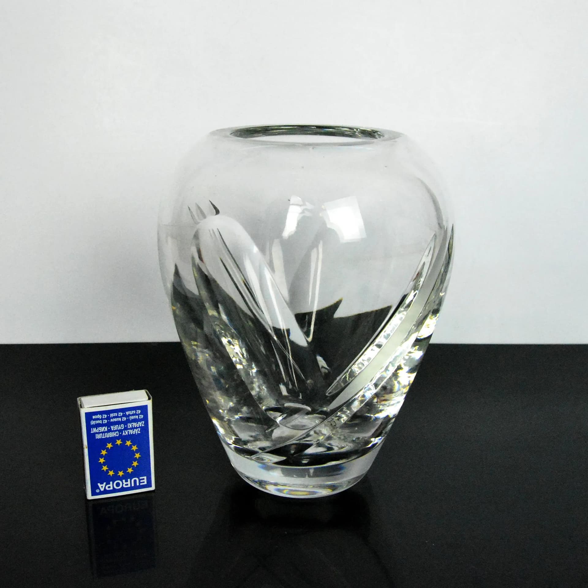 Wazon, kryształ transparentny, Royal Doulton, Wielka Brytania, lata 80. - 125979