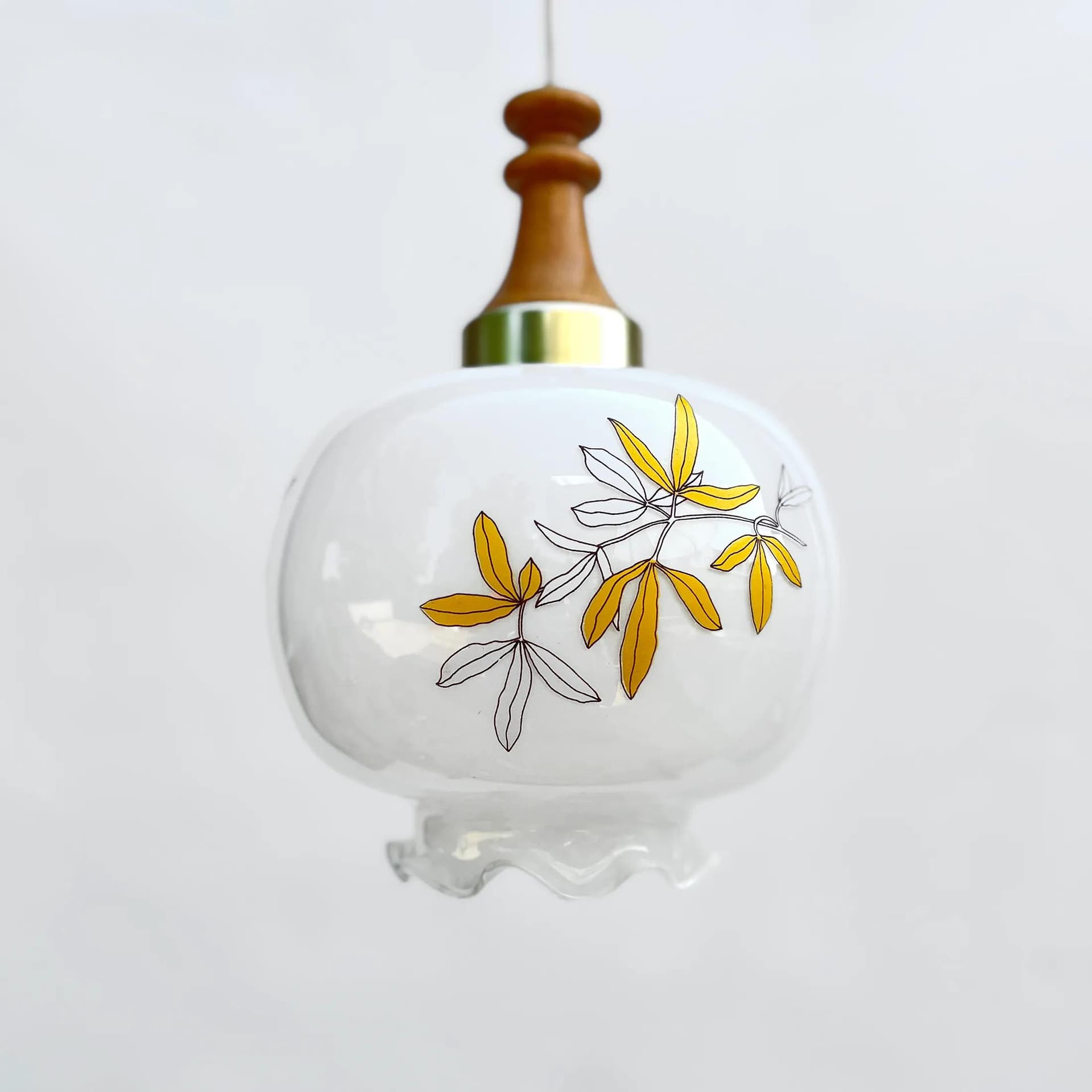 Pendant Lamp, ivory white glass, Germany, 1970s. - 129755