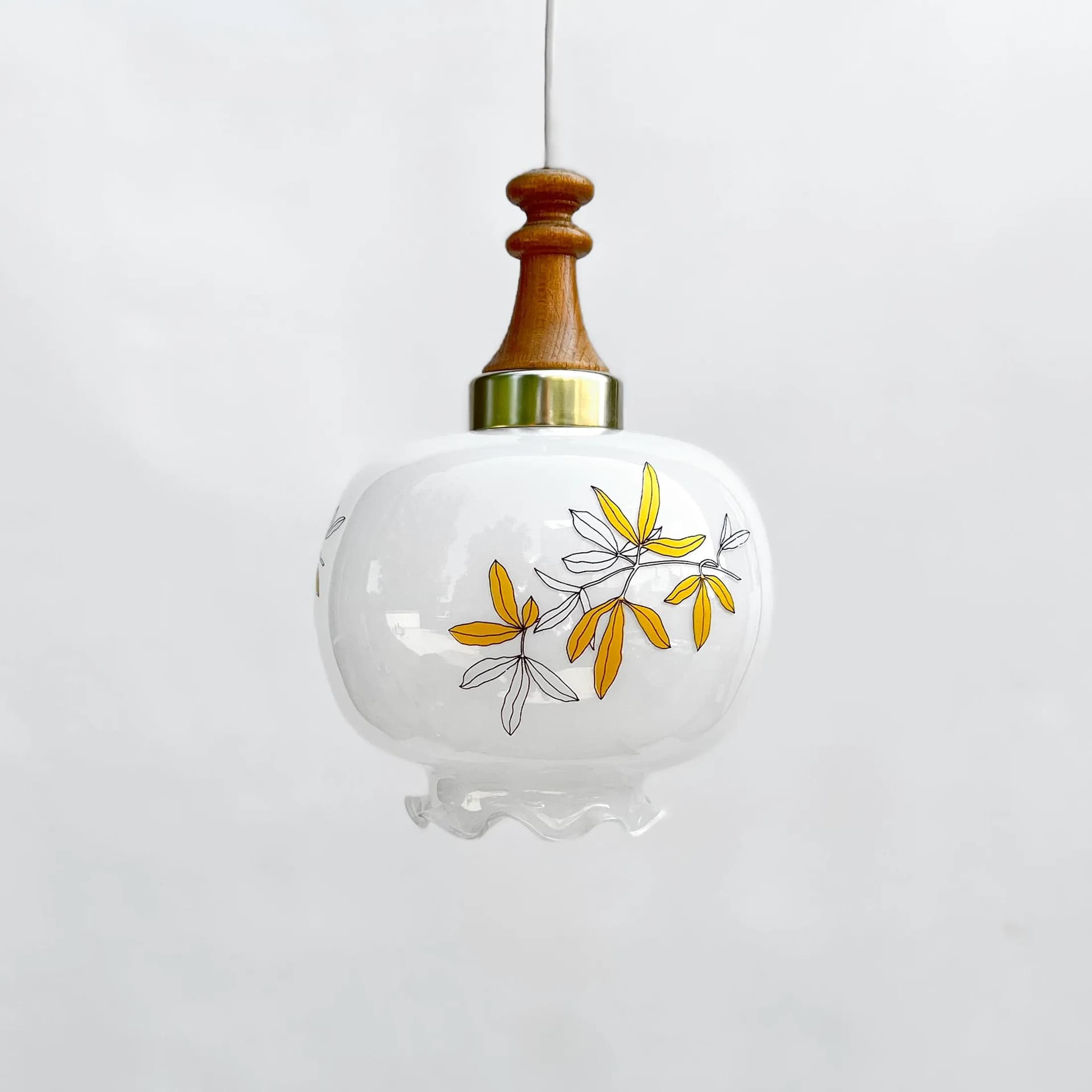 Pendant Lamp, ivory white glass, Germany, 1970s. - 129756