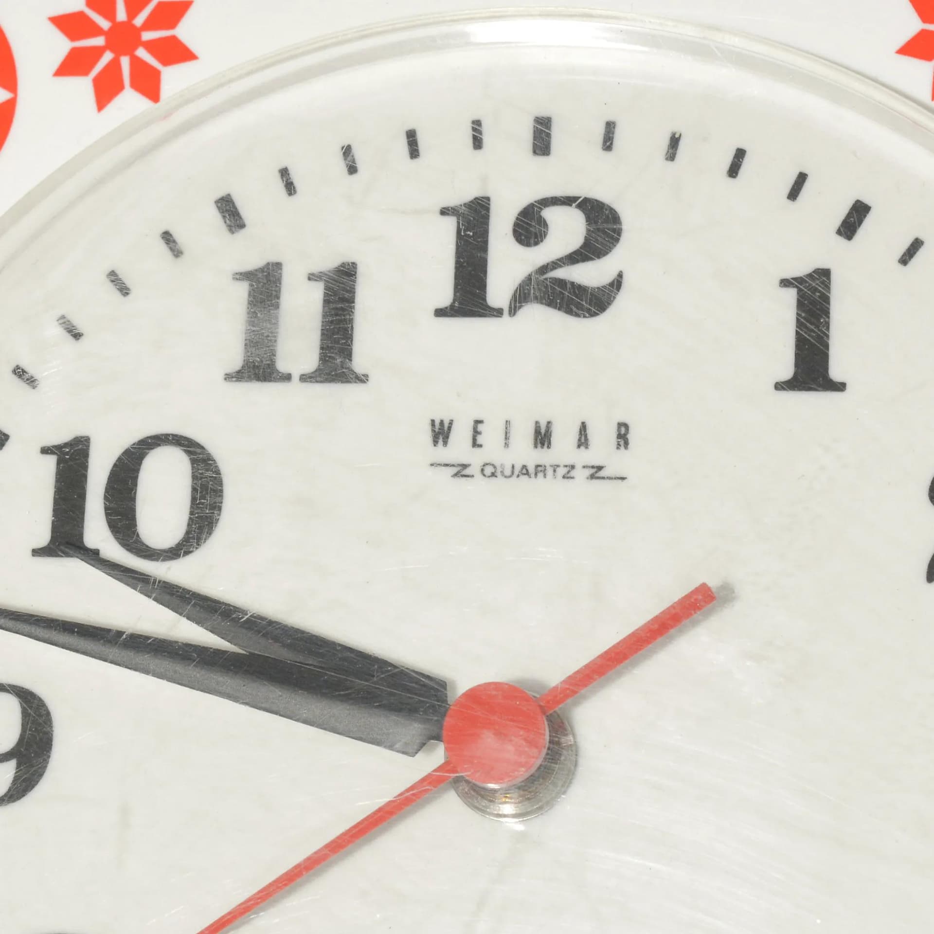 Zegar ścienny Weimar, biały, plastik, Niemcy, lata 70. - 129712