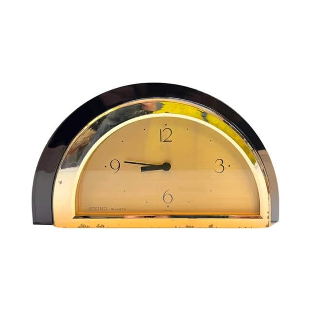Zegar kominkowy Hollywood Regency, złoty, plastik, Seiko, Japonia, lata 80. - WYMIARY