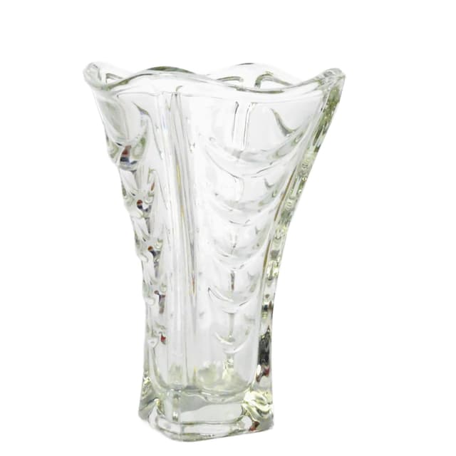 Wazon Drapérie, szkło transparentne, proj. V. Hanuš, Heřmanova Huť, Czechosłowacja, lata 60. - WYMIARY
