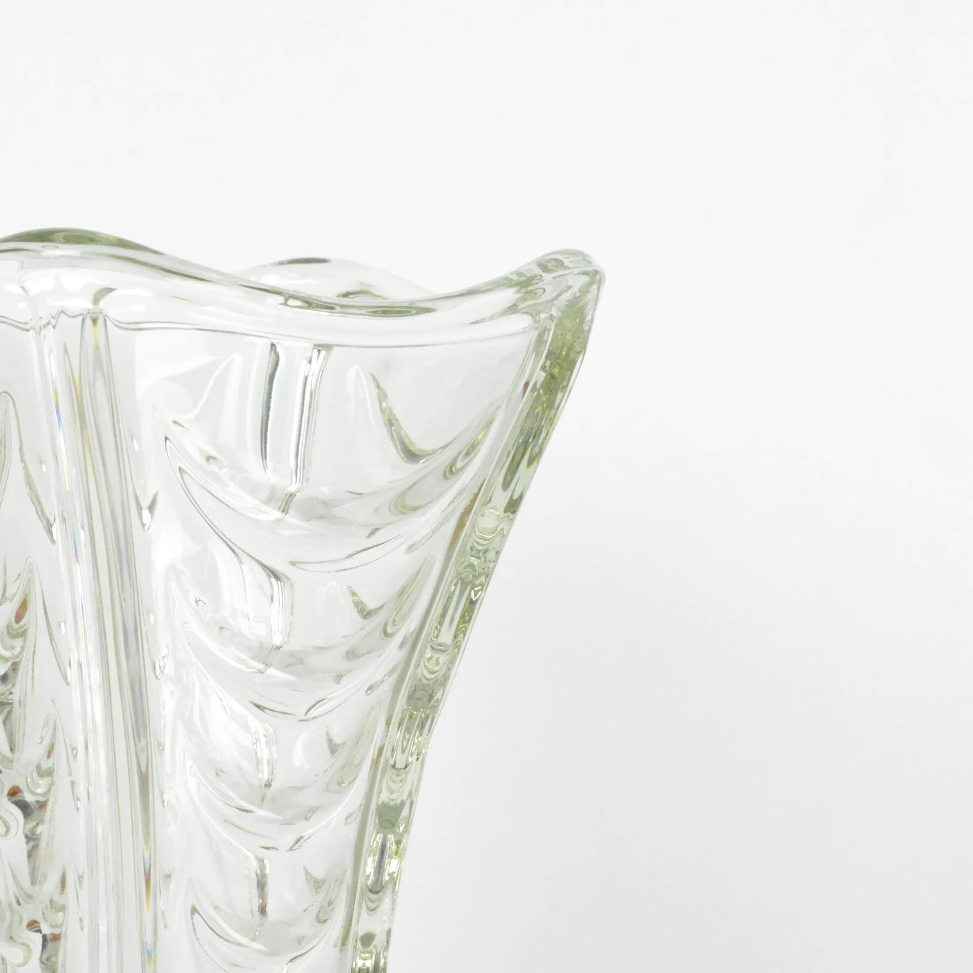 Wazon Drapérie, szkło transparentne, proj. V. Hanuš, Heřmanova Huť, Czechosłowacja, lata 60. - 129662