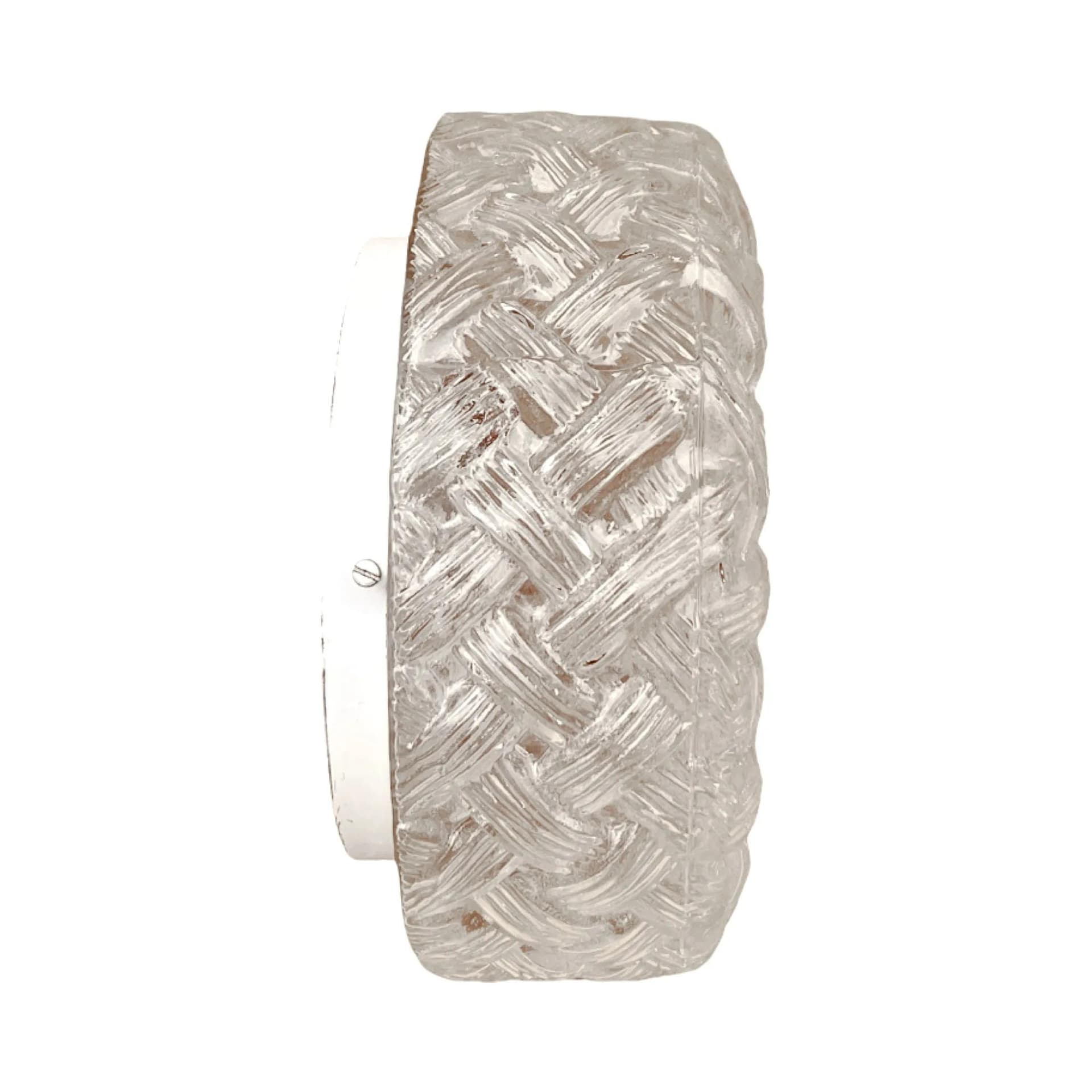 Plafon okrągły, szkło transparent, Niemcy, lata 70. - 129627