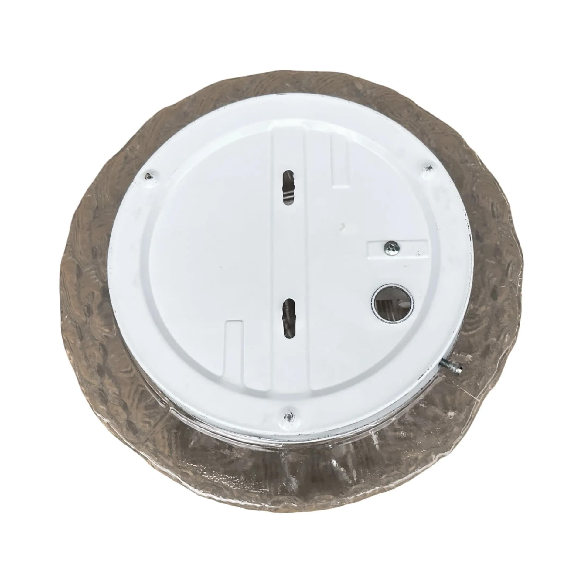 Plafon okrągły, szkło transparent, Niemcy, lata 70. - 129629