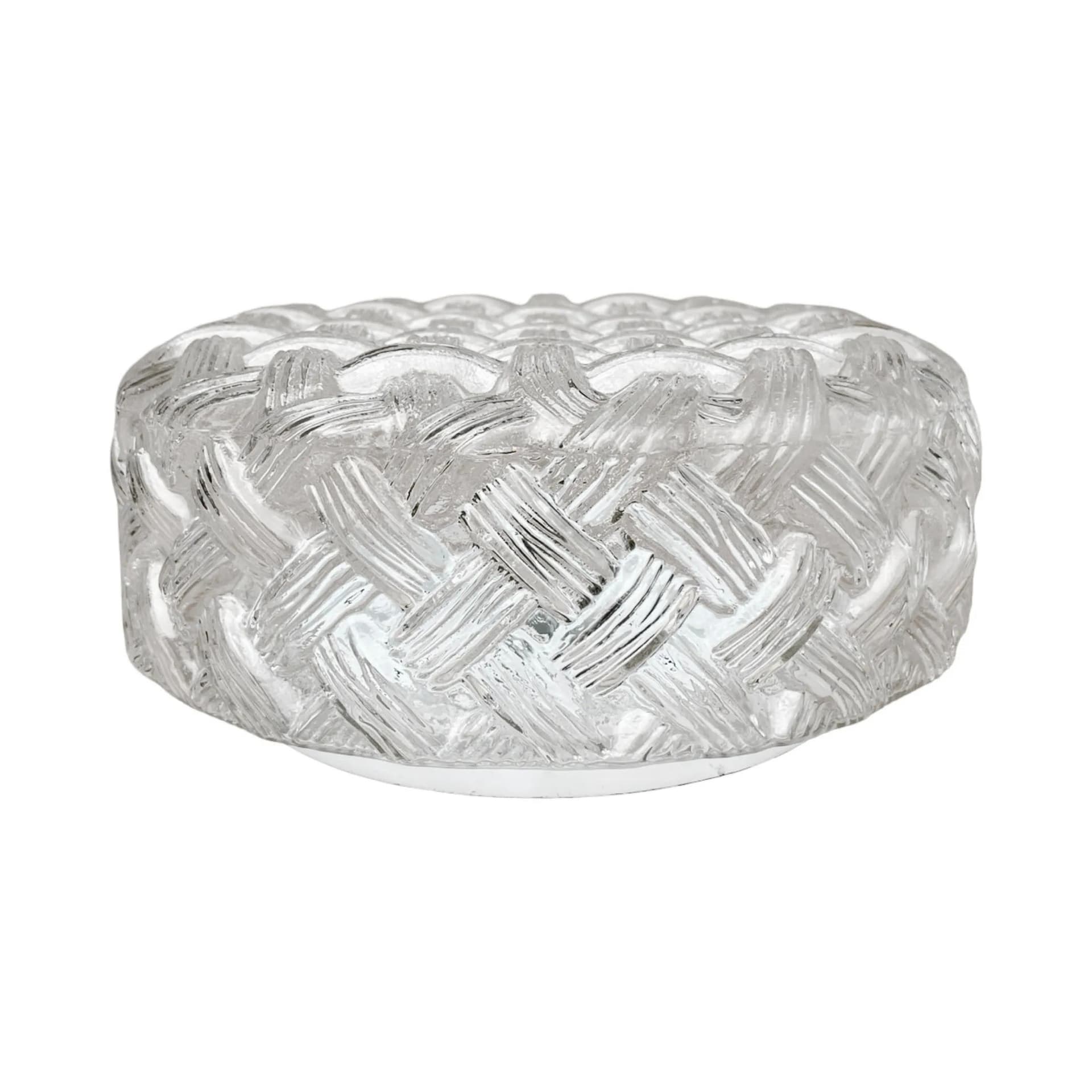 Plafon okrągły, szkło transparent, Niemcy, lata 70. - 129631