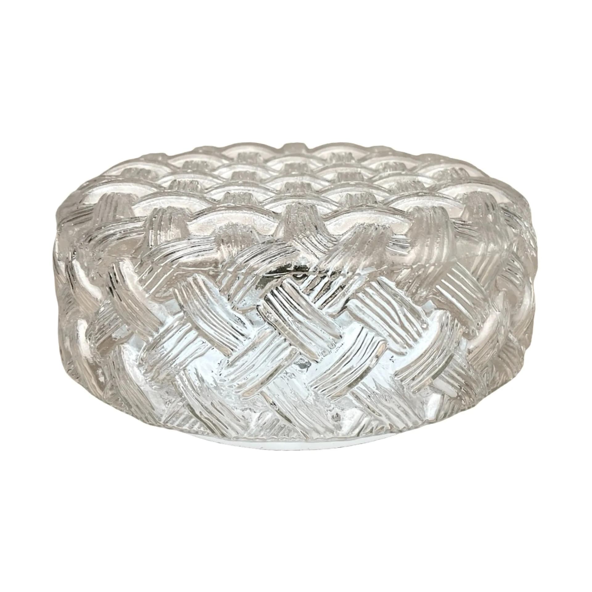 Plafon okrągły, szkło transparent, Niemcy, lata 70. - 129633