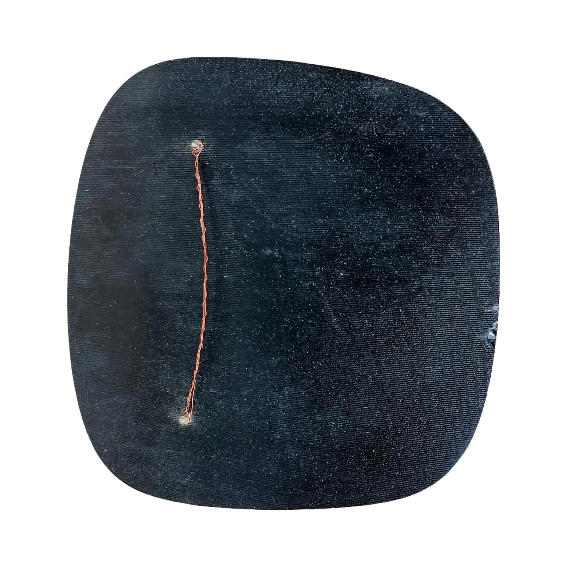 Wall mirror asymmetrical, black glass, Poland, 1970s. - 129565