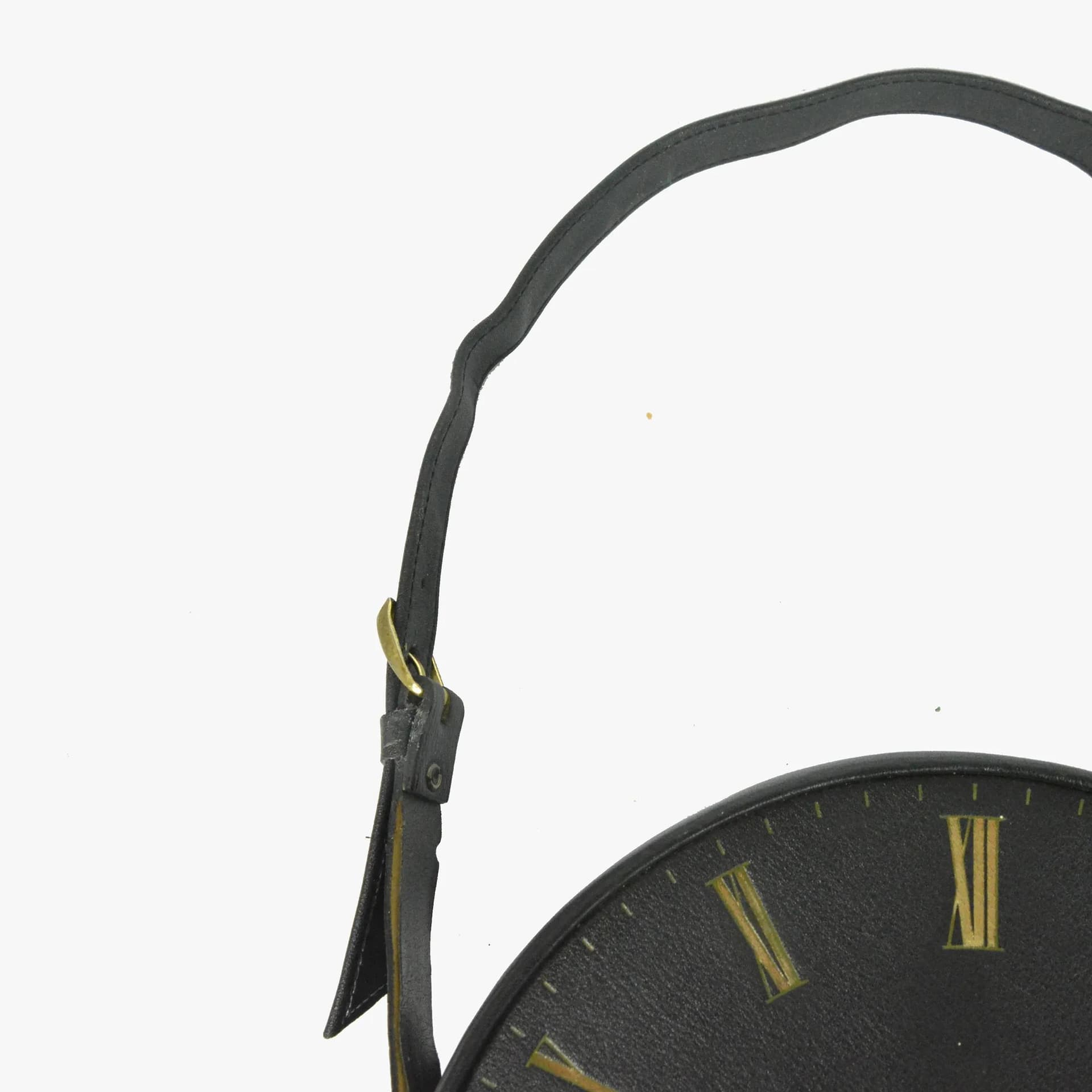 Zegar ścienny Silvos, skóra czarna, Niemcy, lata 70. - 129542