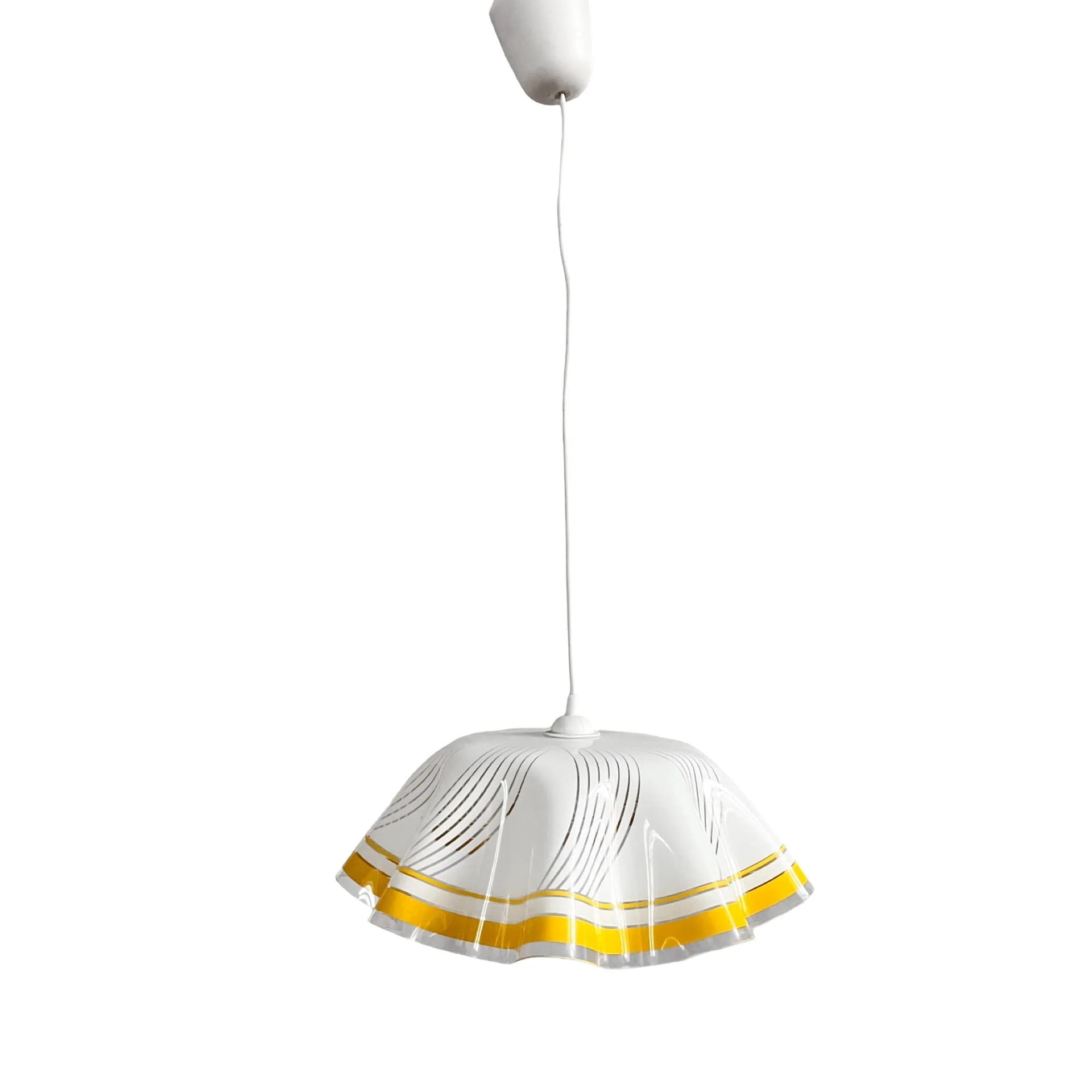 Lampa sufitowa, biały, plexi, Polska, lata 90. - 129486