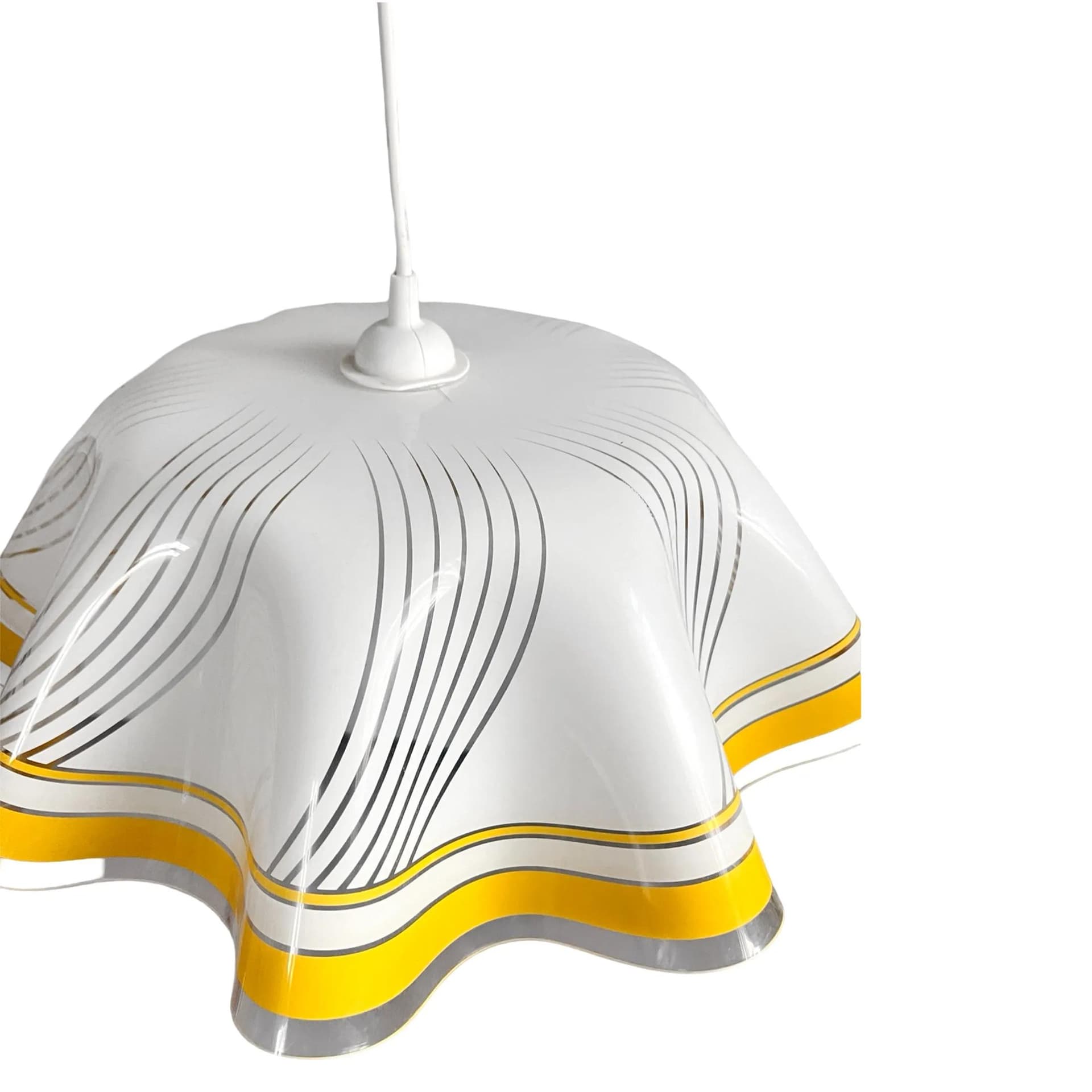 Lampa sufitowa, biały, plexi, Polska, lata 90. - 129490