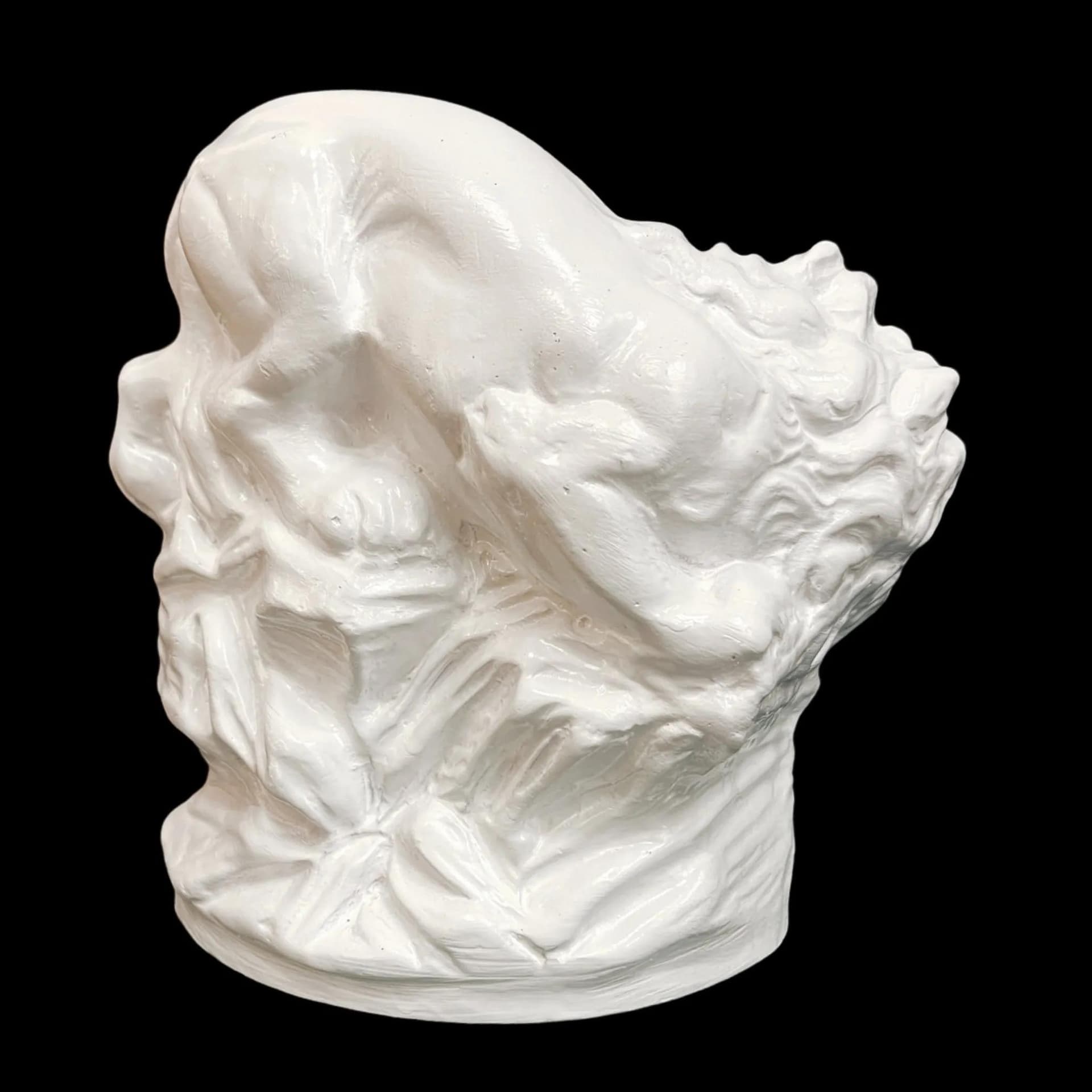 Figura lwa art déco, biały, ceramika, Czechy, początek XX w. - 129439