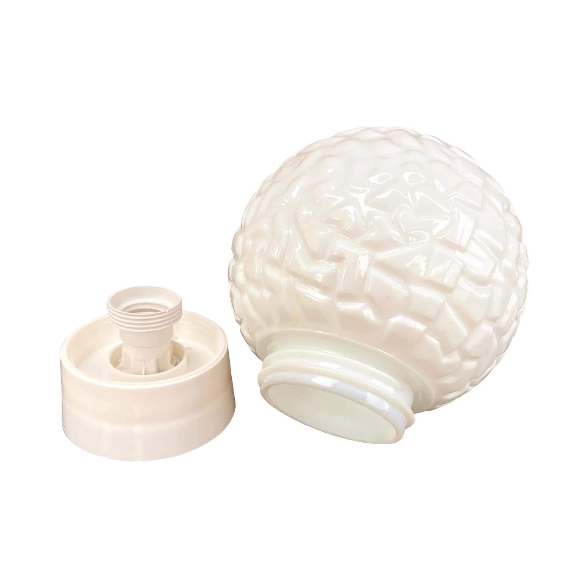 Kinkiet sferyczny globus, biały, szkło bakelit, Elektrosvit Nové Zámky, Czechosłowacja, lata 60. - 129411