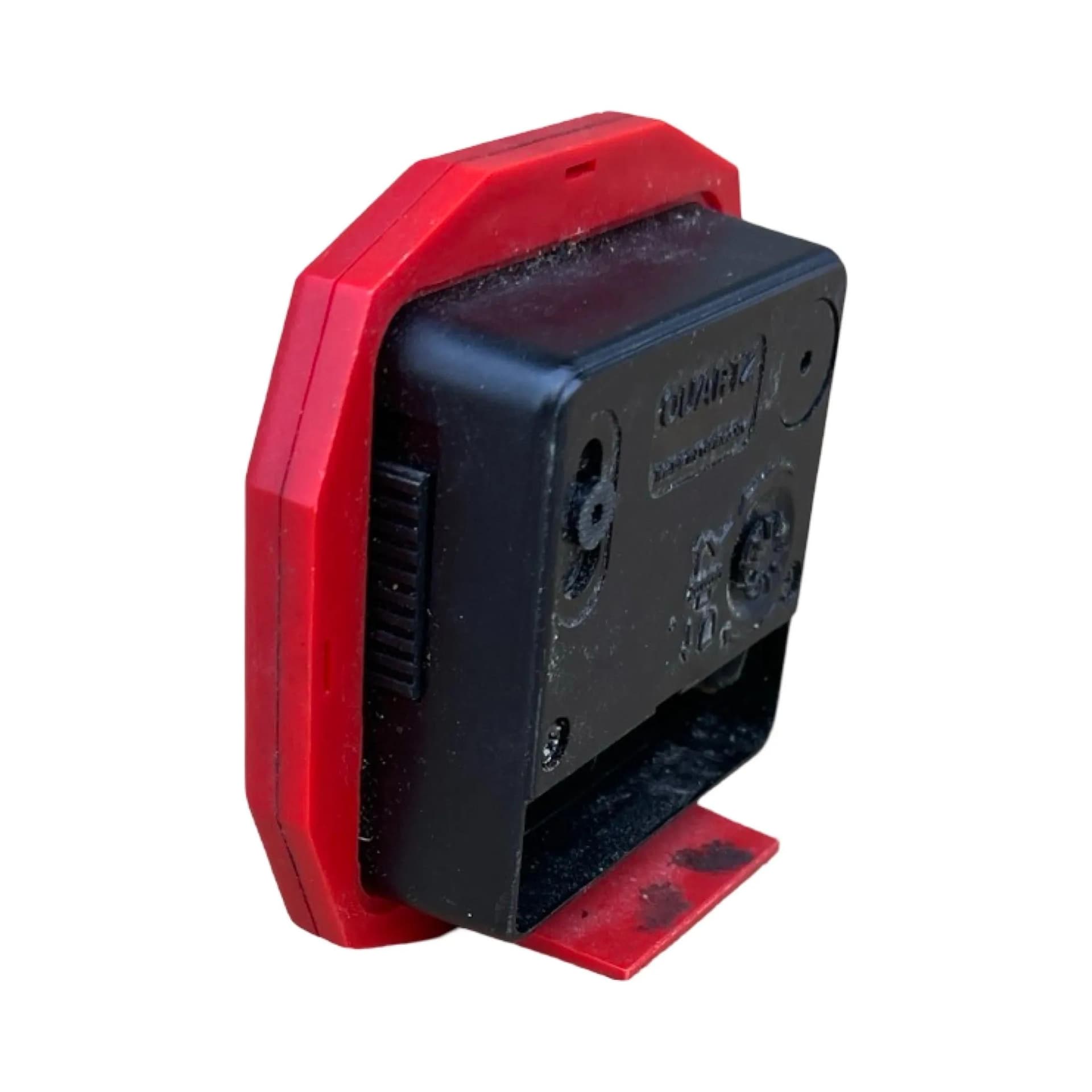 Budzik elektryczny, czerwony, plastik szkło, Niemcy, lata 60. - 129385