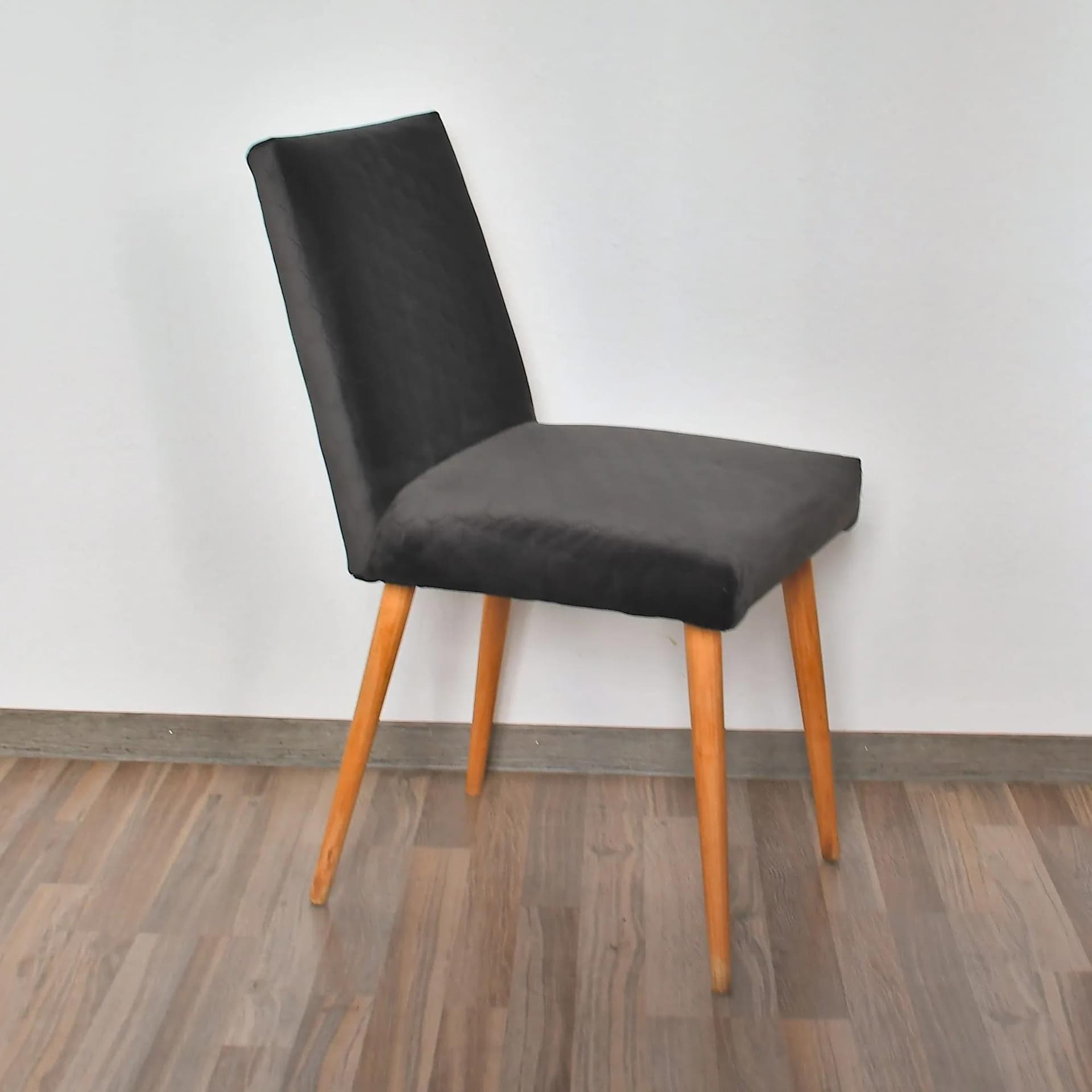Upholstered Chair Type 200-244, grey, beech, Poland, 1970s. - 129365