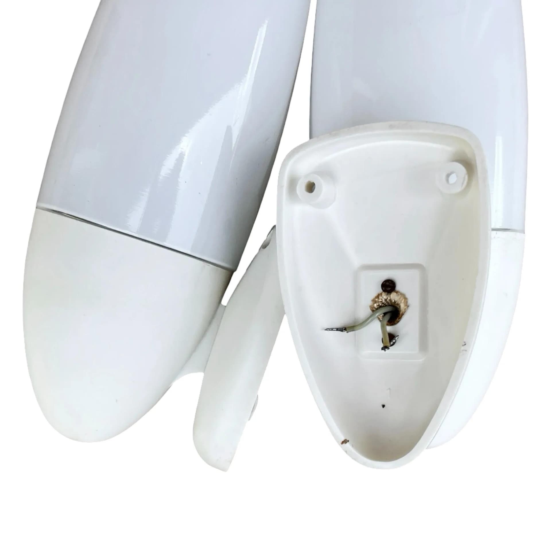 Para kinkietów, biały, szkło, bakelit, Elektrosvit Nové Zámky, Czechosłowacja, lata 50. - 129336