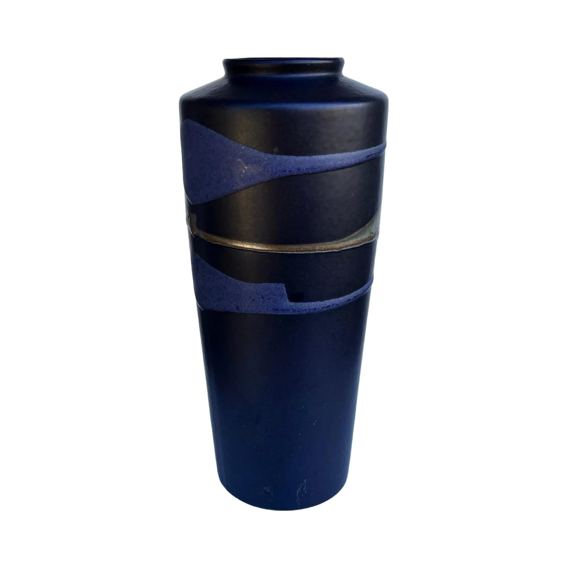 Wazon 690-25, granatowy, ceramika, Bay Keramik, Niemcy, lata 70. - 129317