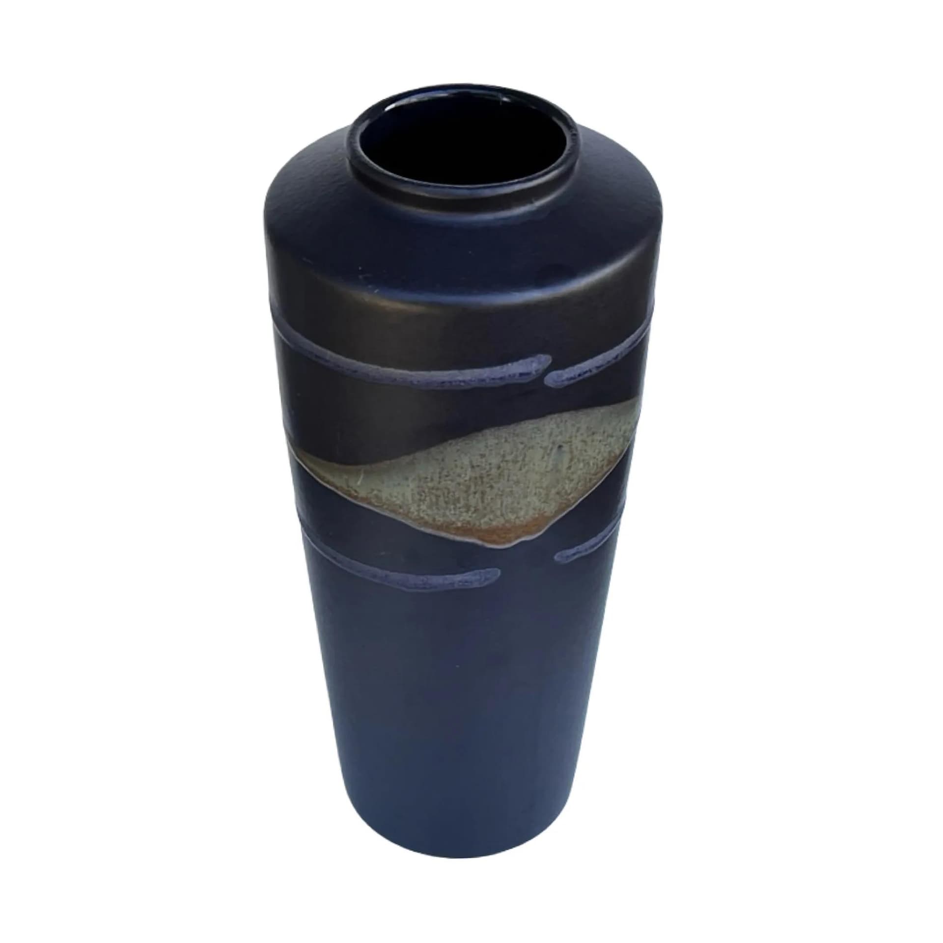 Wazon 690-25, granatowy, ceramika, Bay Keramik, Niemcy, lata 70. - 129314