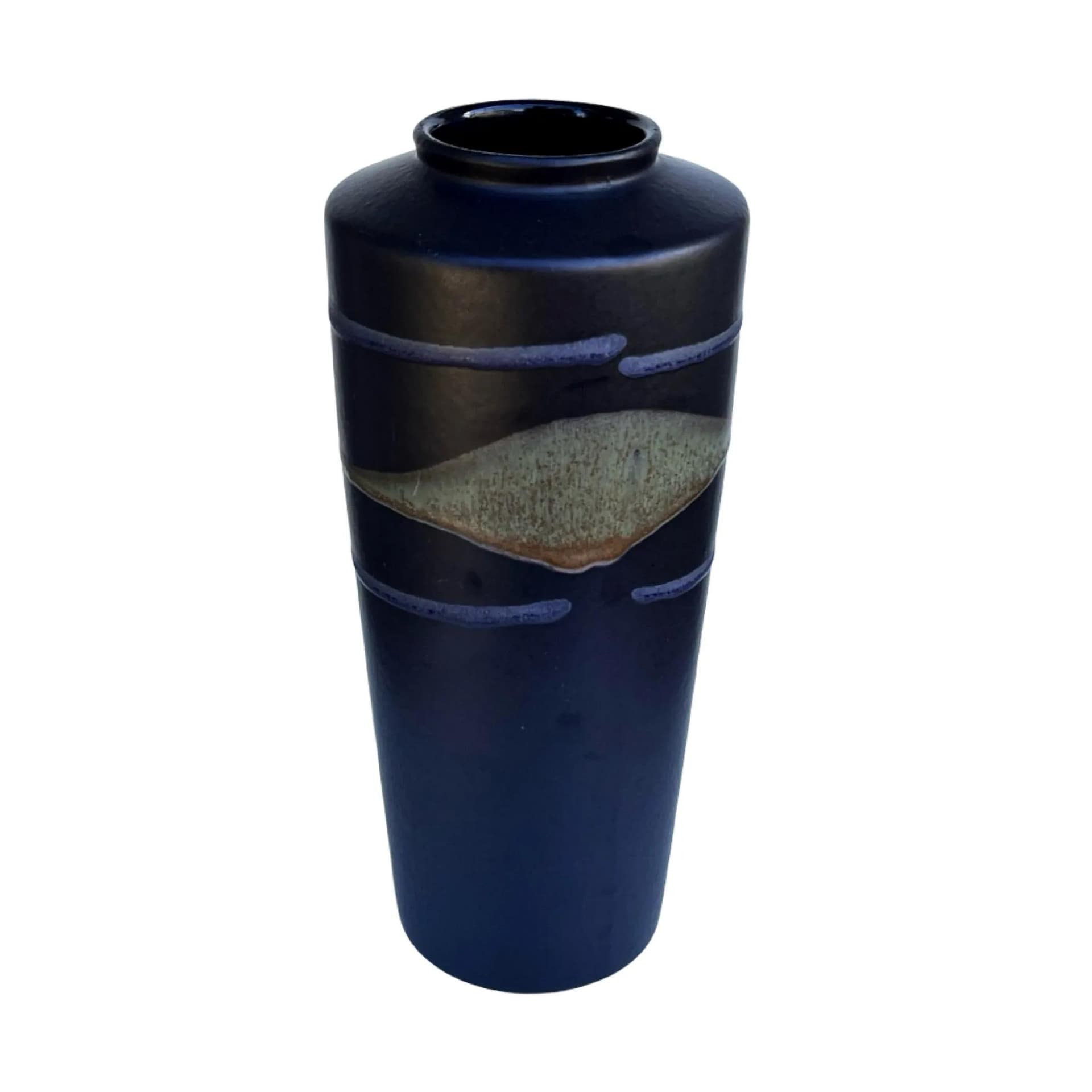 Wazon 690-25, granatowy, ceramika, Bay Keramik, Niemcy, lata 70. - 129316
