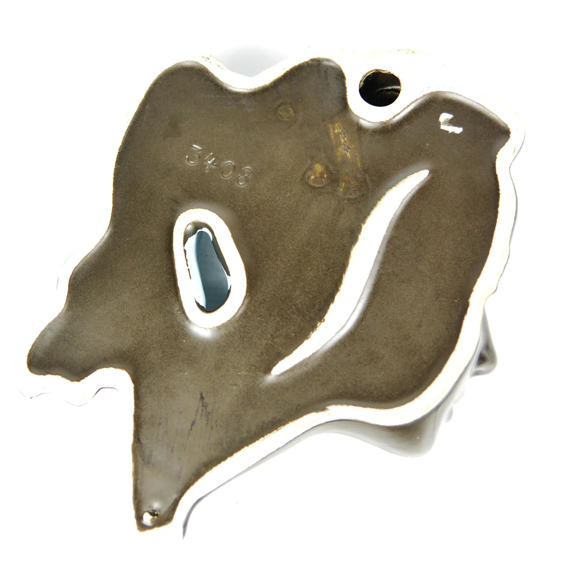 Wall Figure Woman, model 3408, brown turquoise ceramic, Germany, 1960s - 129310