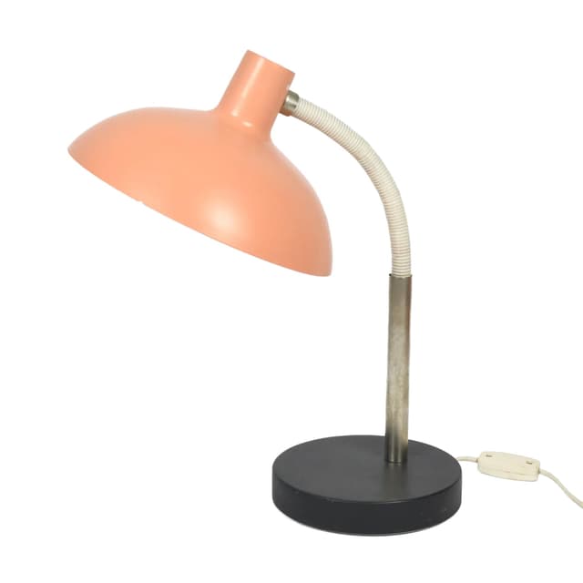 Lampa biurkowa 14.B.038, różowy, metal, Polam, Polska, lata 70. - WYMIARY
