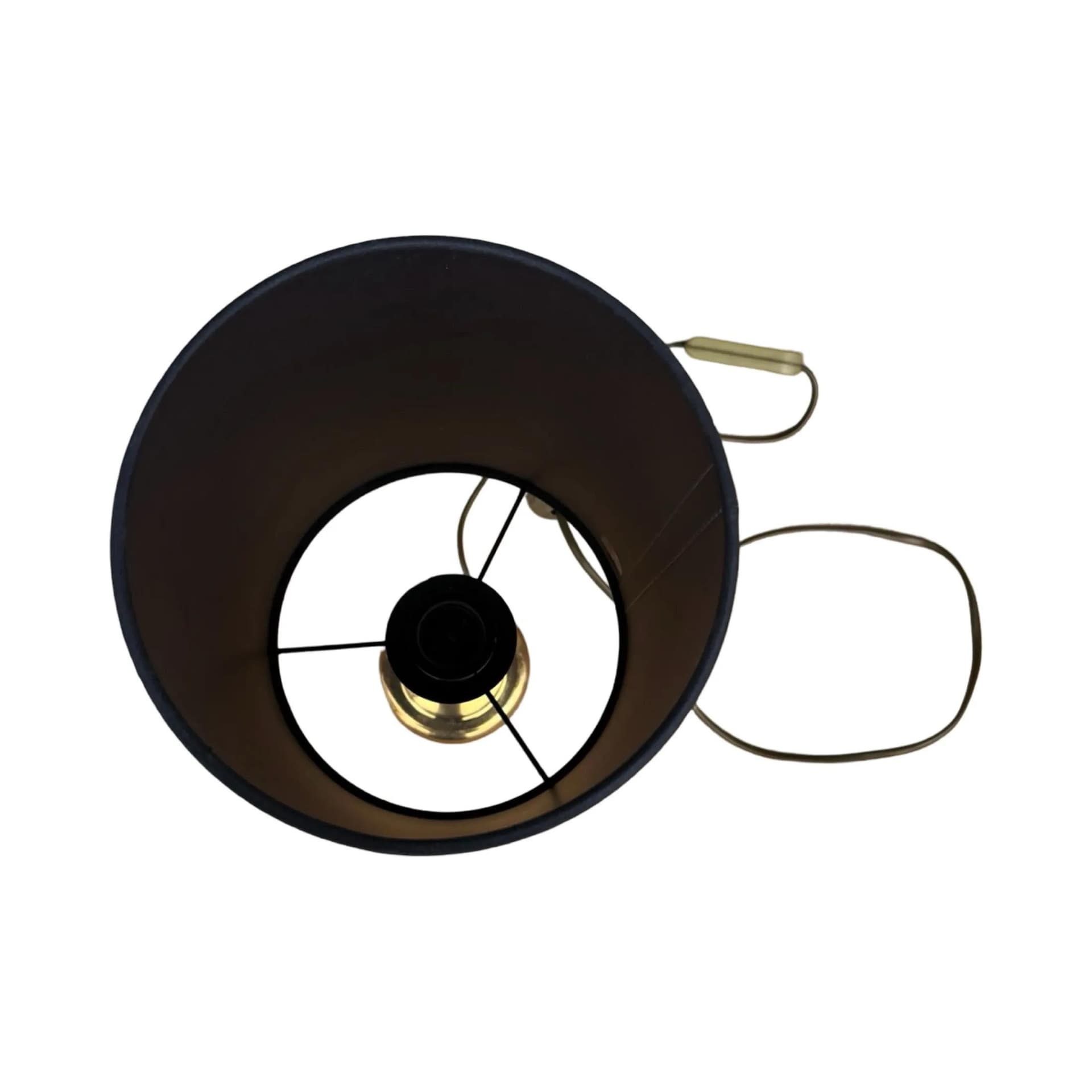 Lampka stołowa, czarny abażur, mosiądz złoty, Niemcy, lata 70. - 129258