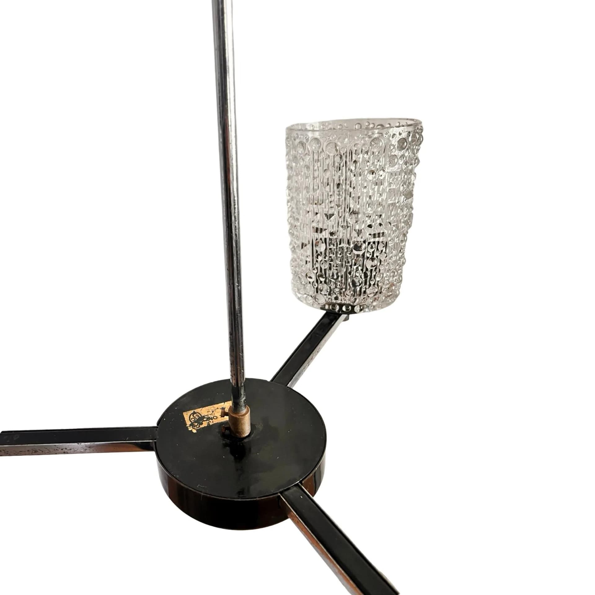 Żyrandol, Lidokov typ V167-1268, stal chromowana, szkło kryształowe transparentne, proj. F. Perceny, Czechosłowacja, lata 70. - 129223