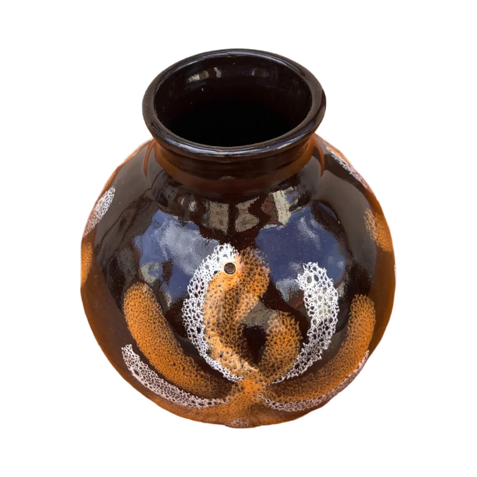 Wazon, brązowy, porcelit, proj. I. Zdrzałka, Polska, lata 70. - 129202