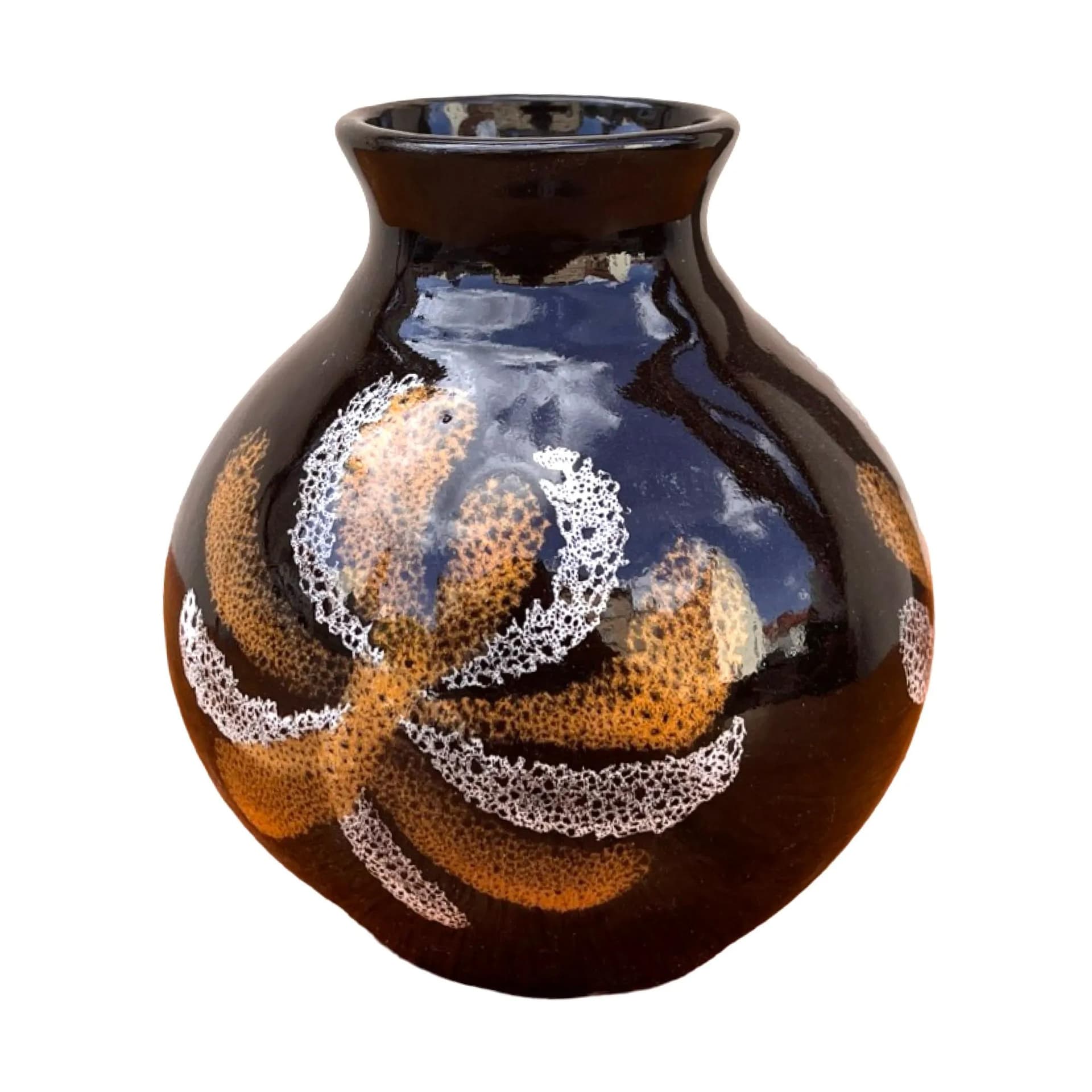 Wazon, brązowy, porcelit, proj. I. Zdrzałka, Polska, lata 70. - 129199