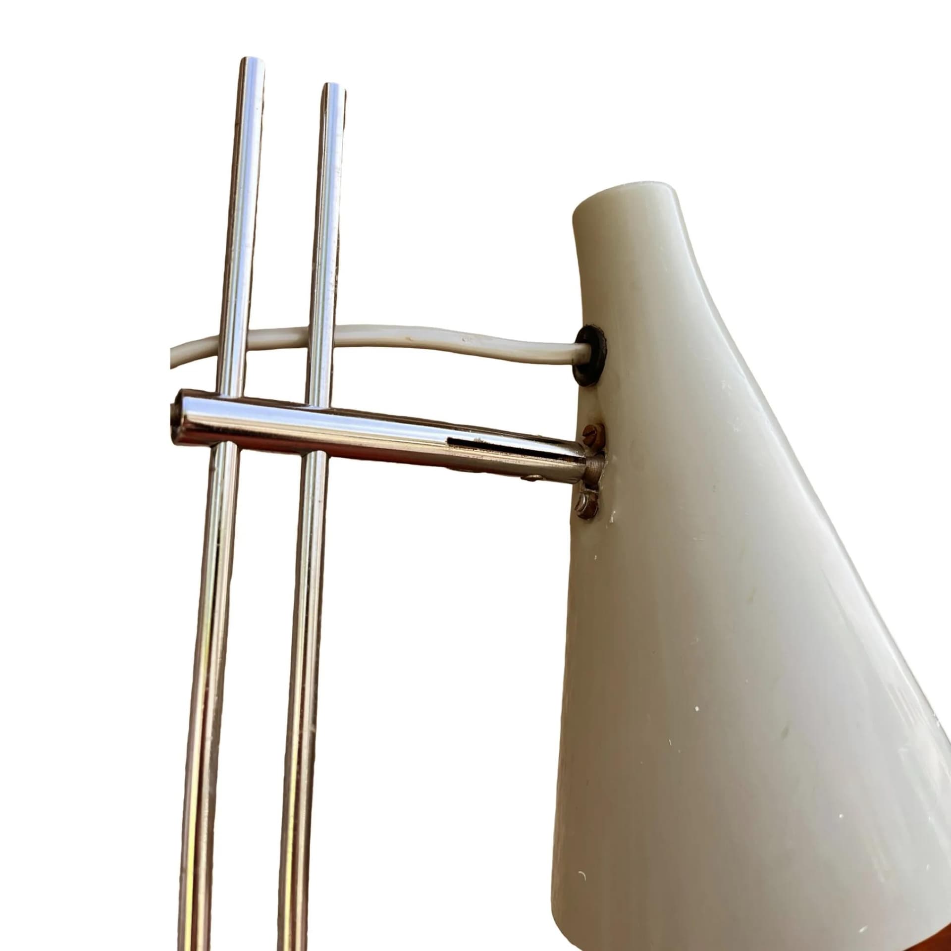 Desk lamp, grey metal, by J. Hůrka, Czechoslovakia, 1960s. - 129182