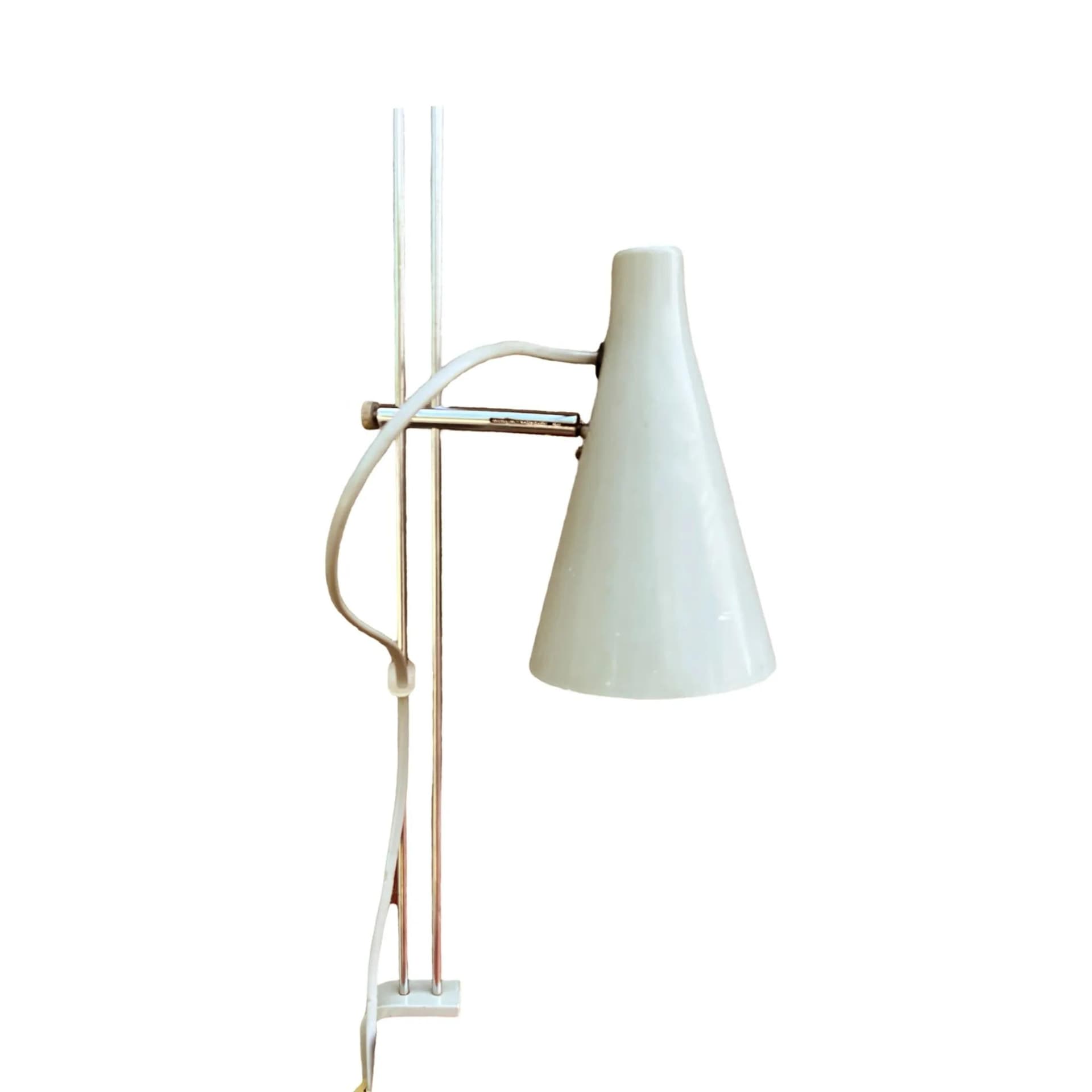 Desk lamp, grey metal, by J. Hůrka, Czechoslovakia, 1960s. - 129178