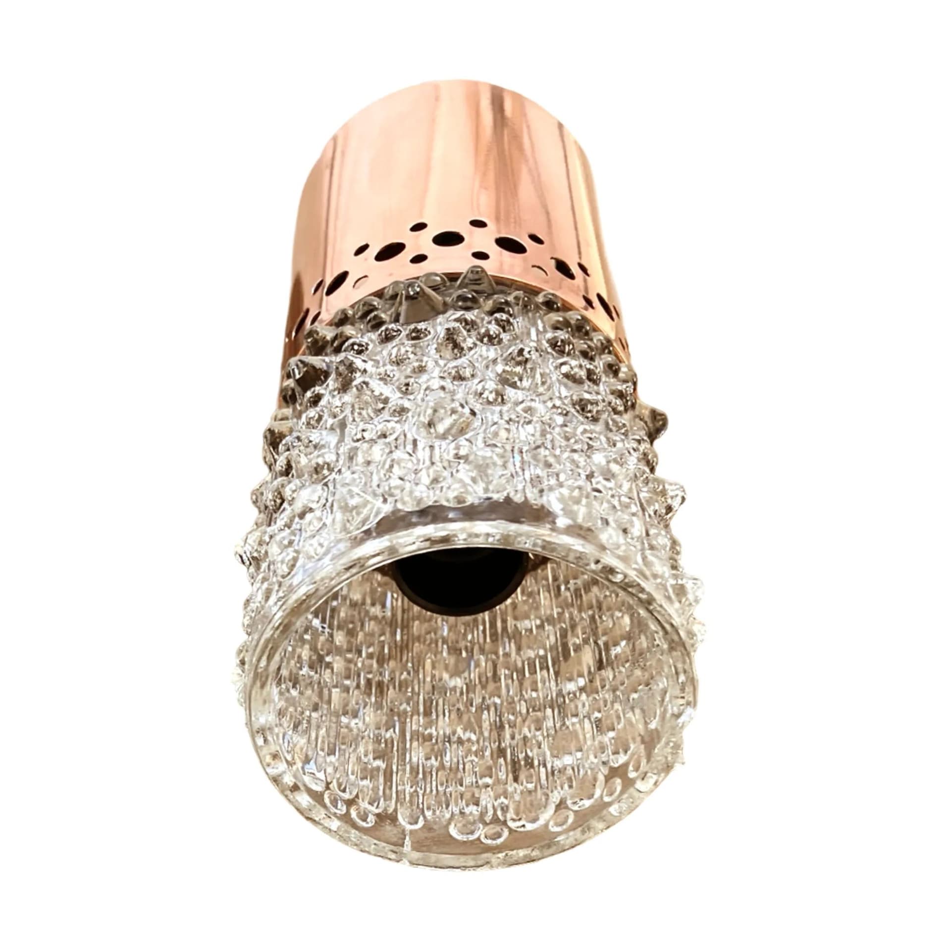 Lampa wisząca, miedź, szkło, proj. F. Peceny, Niemcy, lata 70. - 129141