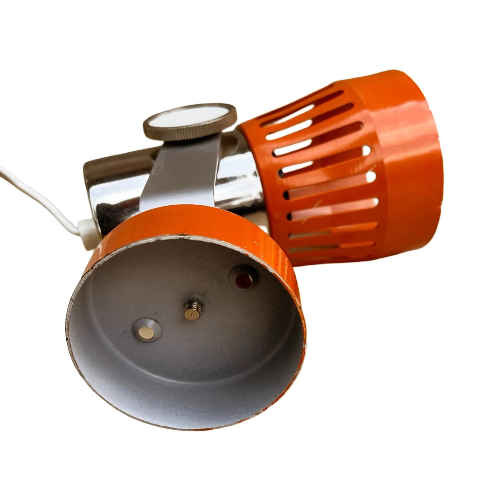 Kinkiet, pomarańczowy, metal chromowany, proj. P. Grus, Kamenicky Šenov, Czechosłowacja, lata 70. - 129070