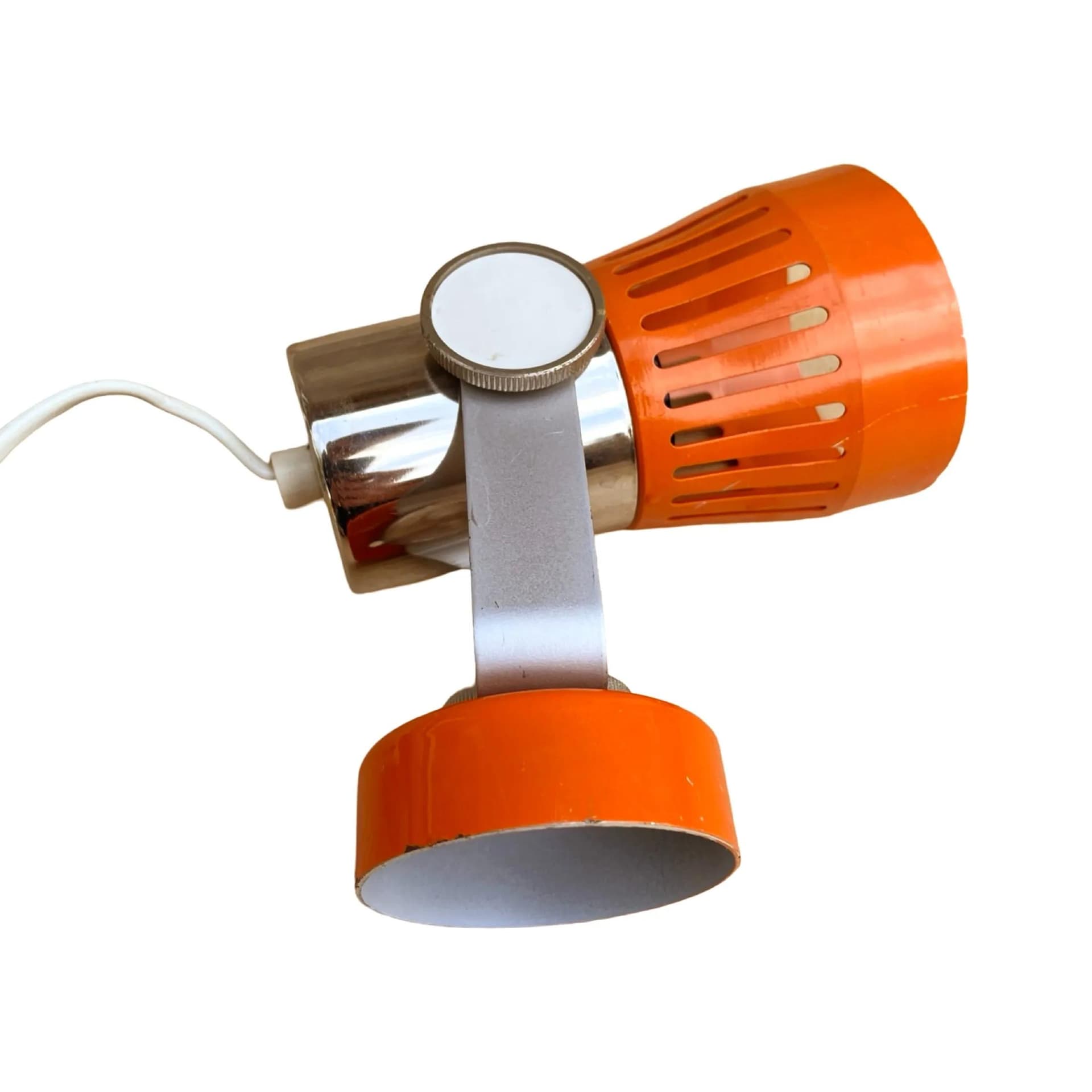 Kinkiet, pomarańczowy, metal chromowany, proj. P. Grus, Kamenicky Šenov, Czechosłowacja, lata 70. - 129071