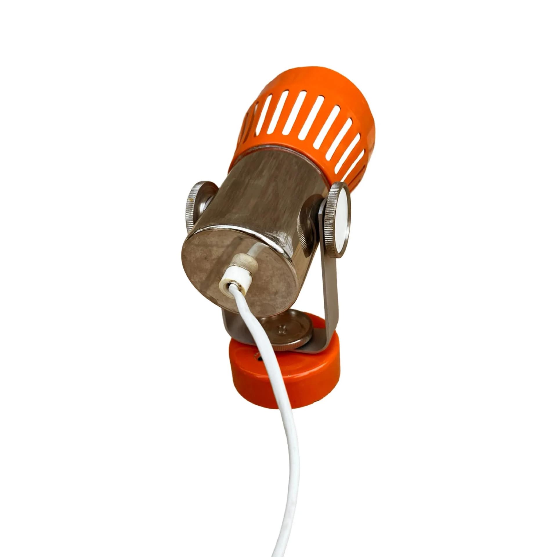Kinkiet, pomarańczowy, metal chromowany, proj. P. Grus, Kamenicky Šenov, Czechosłowacja, lata 70. - 129068
