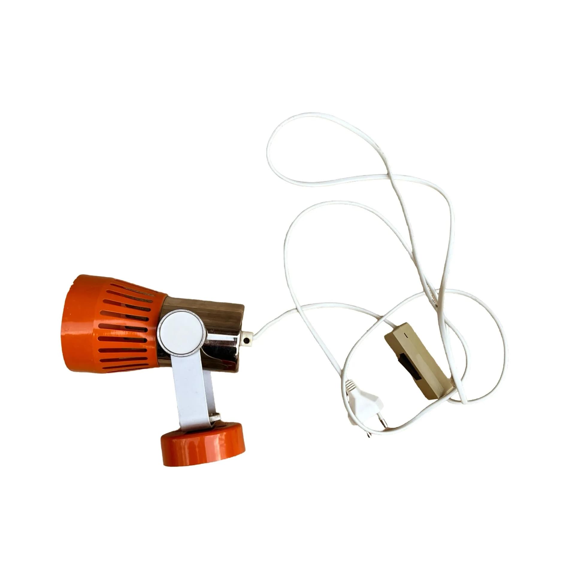 Kinkiet, pomarańczowy, metal chromowany, proj. P. Grus, Kamenicky Šenov, Czechosłowacja, lata 70. - 129063