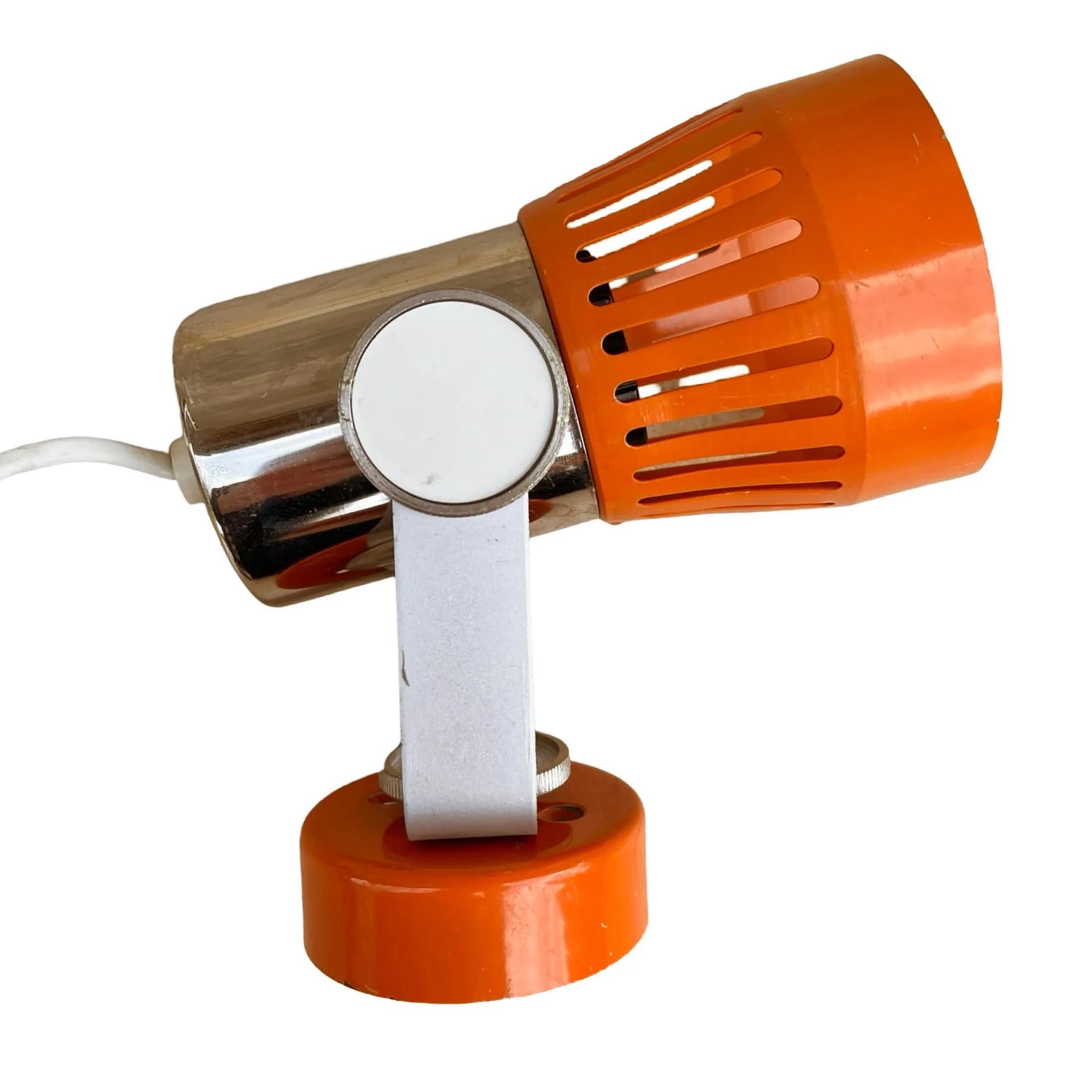 Kinkiet, pomarańczowy, metal chromowany, proj. P. Grus, Kamenicky Šenov, Czechosłowacja, lata 70. - 129066