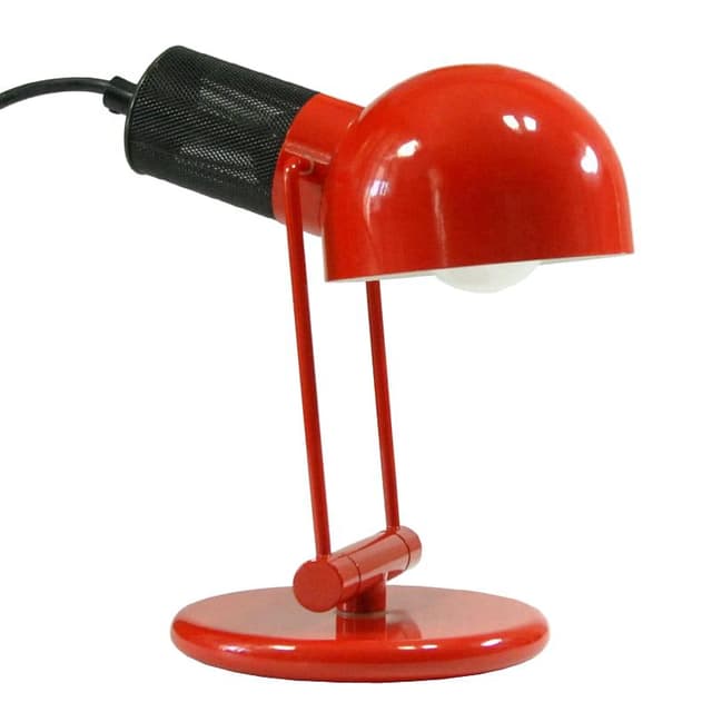 Czerwona metalowa lampa biurkowa, Włochy, lata 90. - WYMIARY