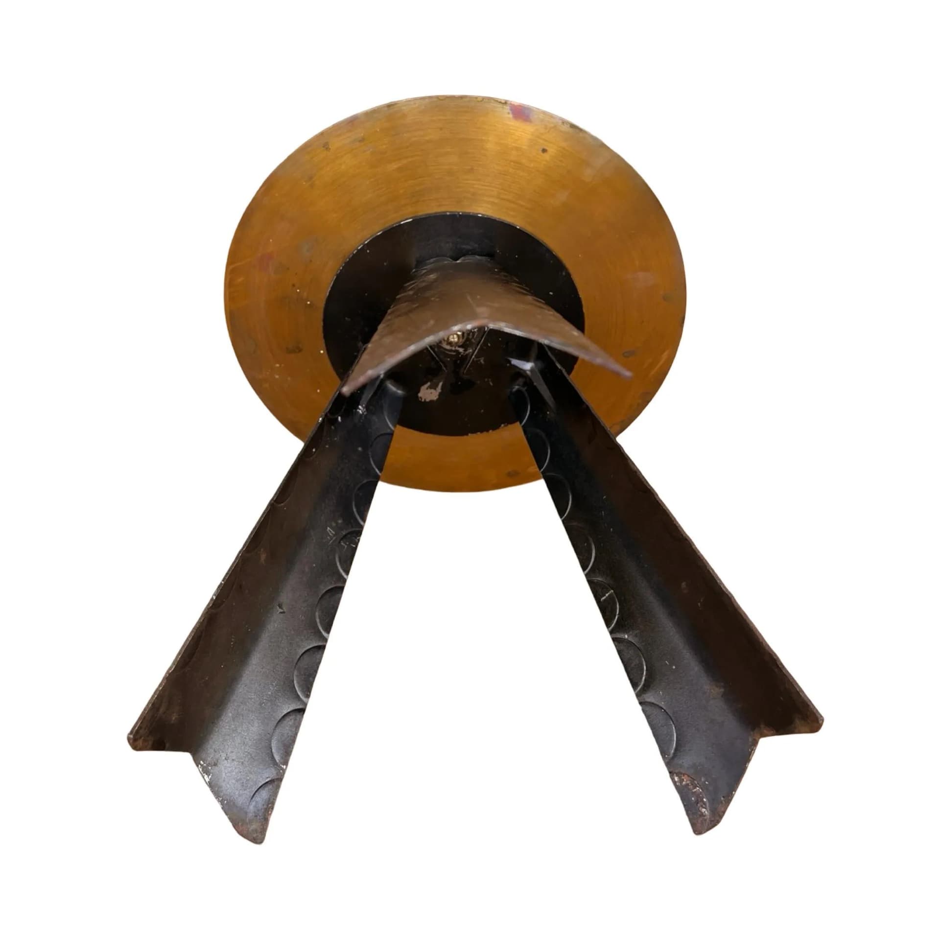 Świecznik modernistyczny, mosiądz złoty, metal czarny, Niemcy, lata 70. - 129028