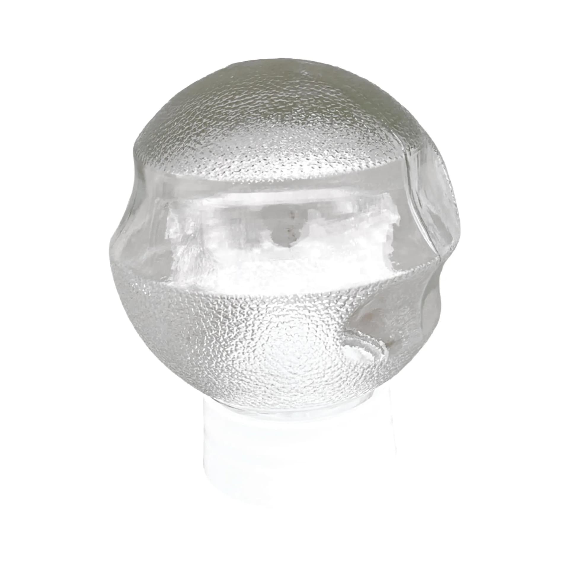 Wall sconce, industrial, clear glass, white plastic, Poland, 1970s. - 129005