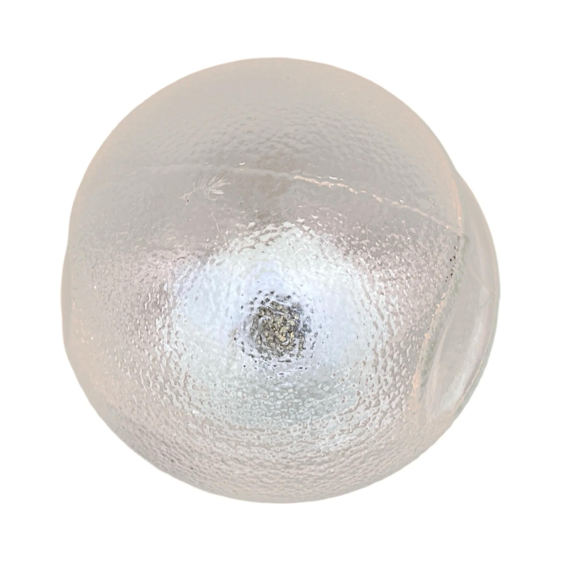 Wall sconce, industrial, clear glass, white plastic, Poland, 1970s. - 128998