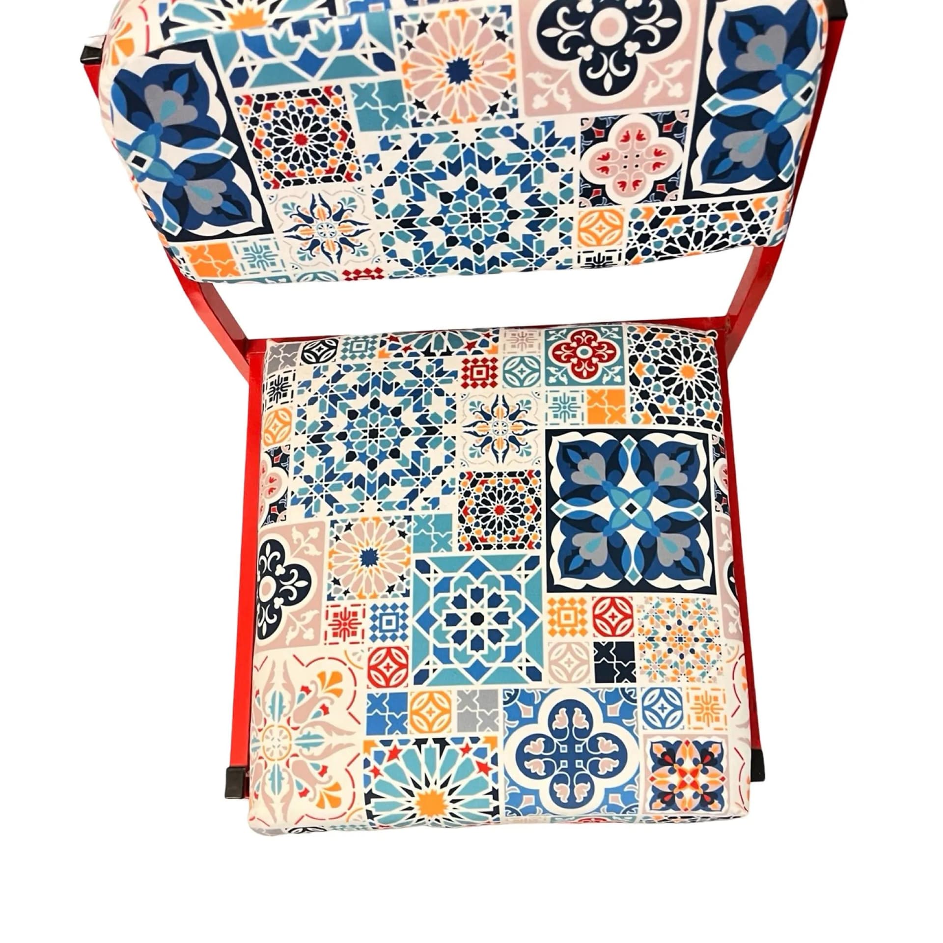 Krzesło, multikolor, metal czerwony, Niemcy, lata 80. - 128957