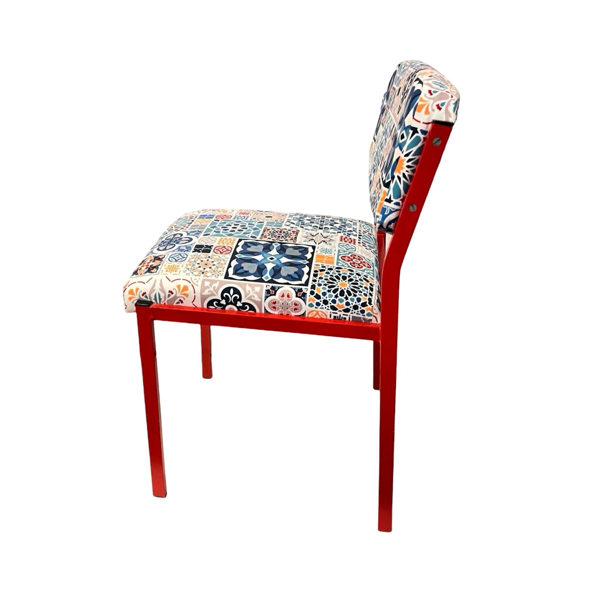 Krzesło, multikolor, metal czerwony, Niemcy, lata 80. - 128956