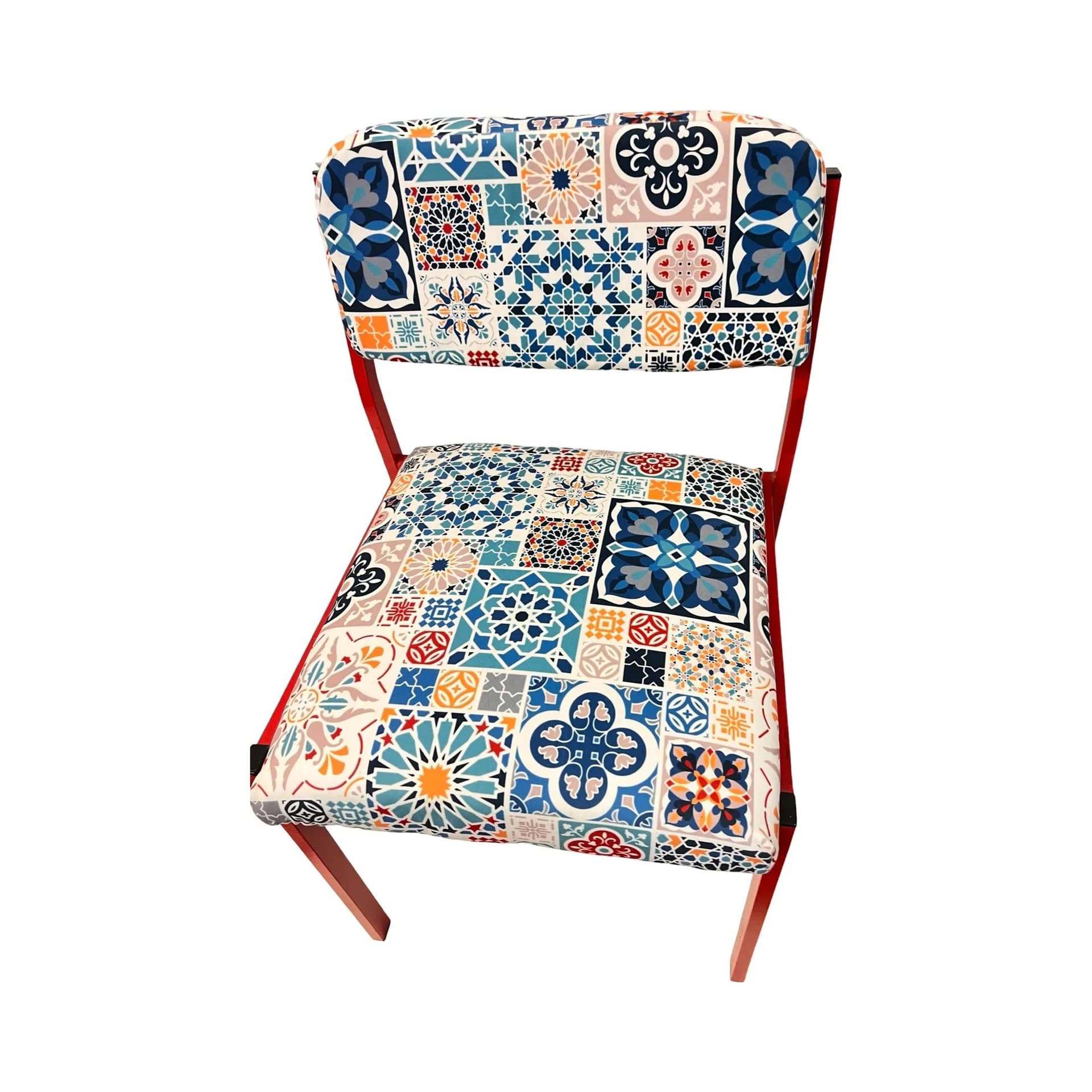 Krzesło, multikolor, metal czerwony, Niemcy, lata 80. - 128958