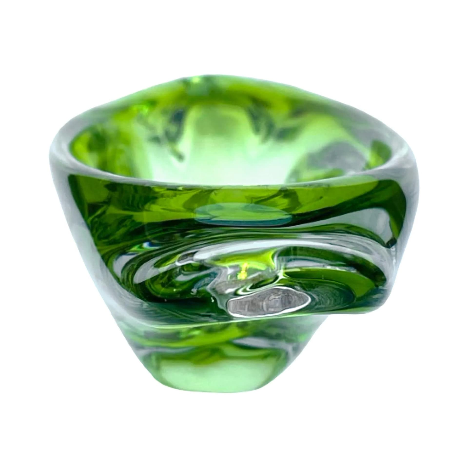 Misa, zielona, szkło, proj. J. Brož, Skrdlovice, Czechosłowacja, lata 60. - 128919