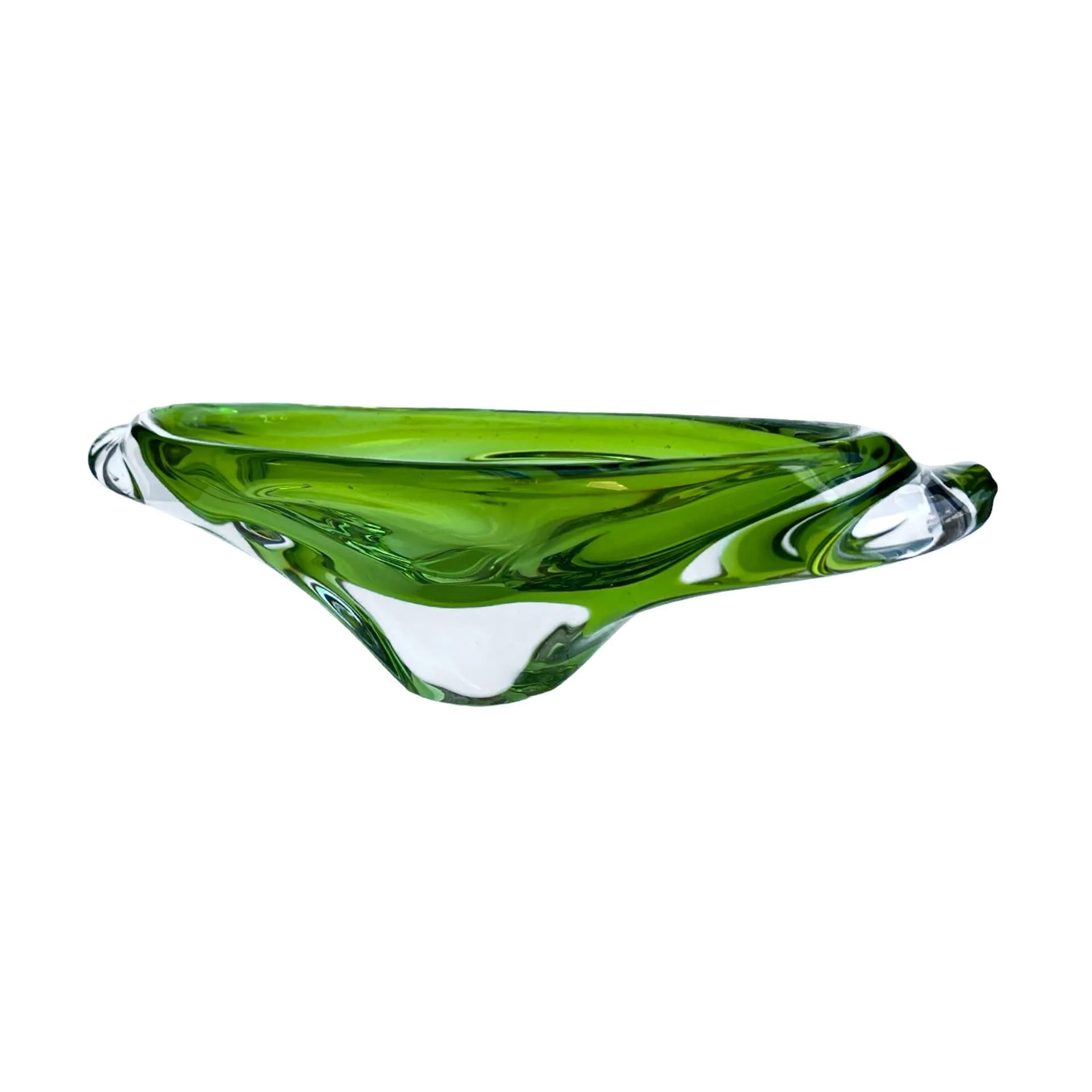 Misa, zielona, szkło, proj. J. Brož, Skrdlovice, Czechosłowacja, lata 60. - 128918