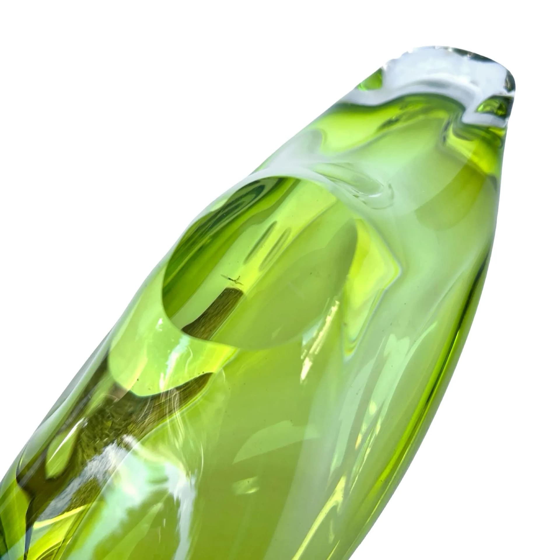 Misa, zielona, szkło, proj. J. Brož, Skrdlovice, Czechosłowacja, lata 60. - 128914