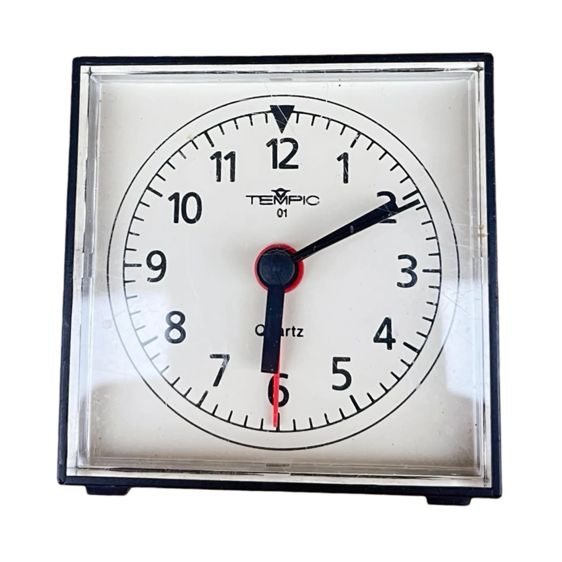 Budzik Tempic, czarny, plastik, Niemcy, lata 70. - 128886