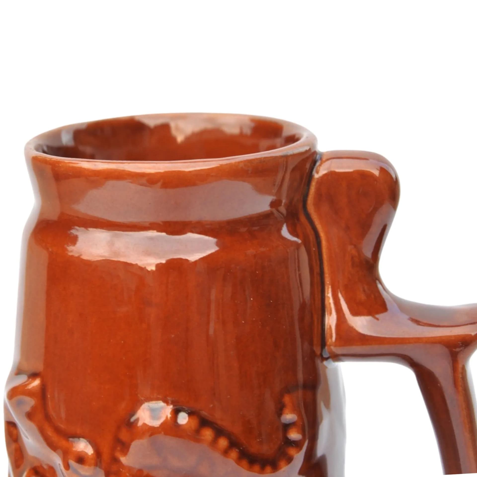 Kufel, brązowy, porcelit, SPiLA Bolesławiec, Polska, lata 70. - 128865