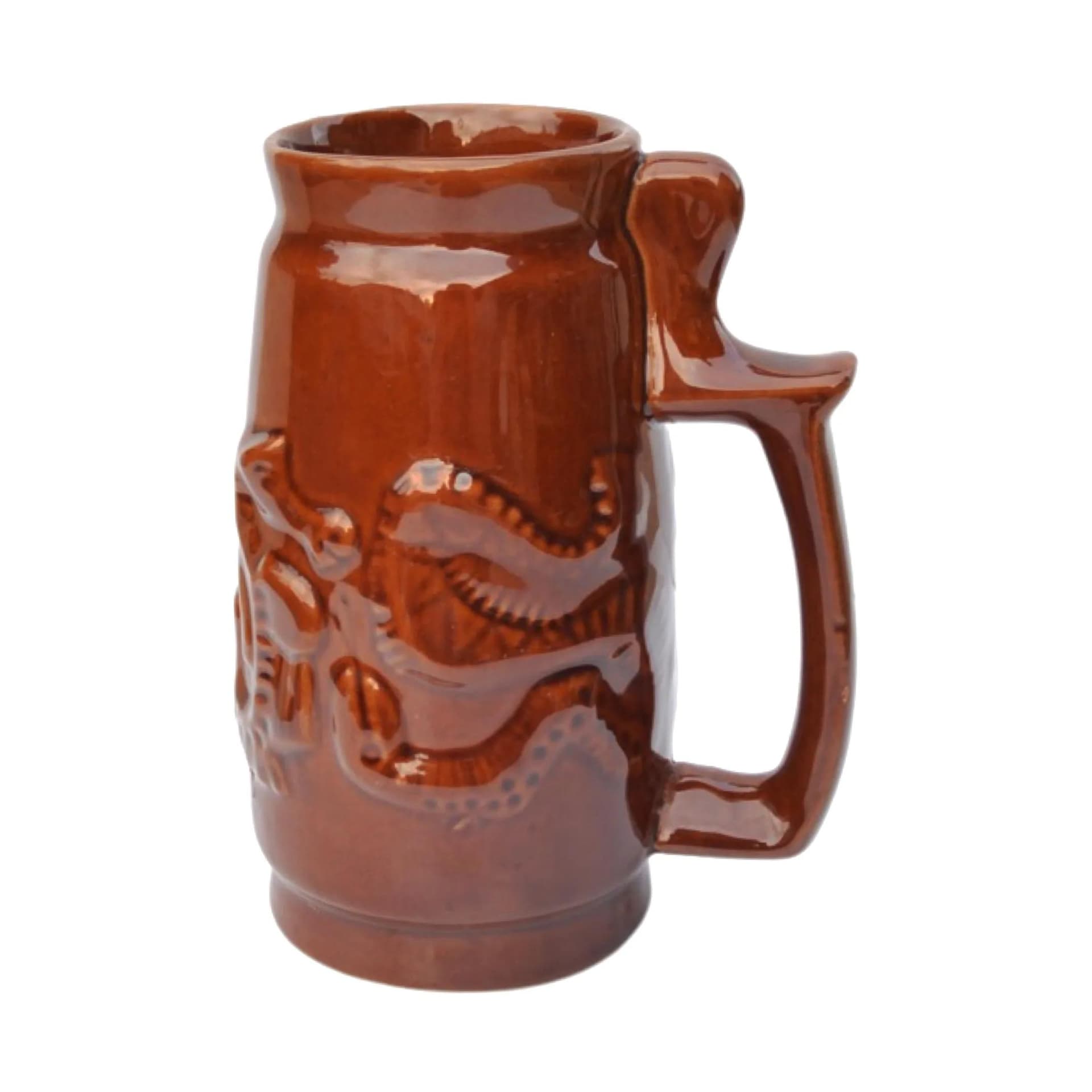 Kufel, brązowy, porcelit, SPiLA Bolesławiec, Polska, lata 70. - 128864